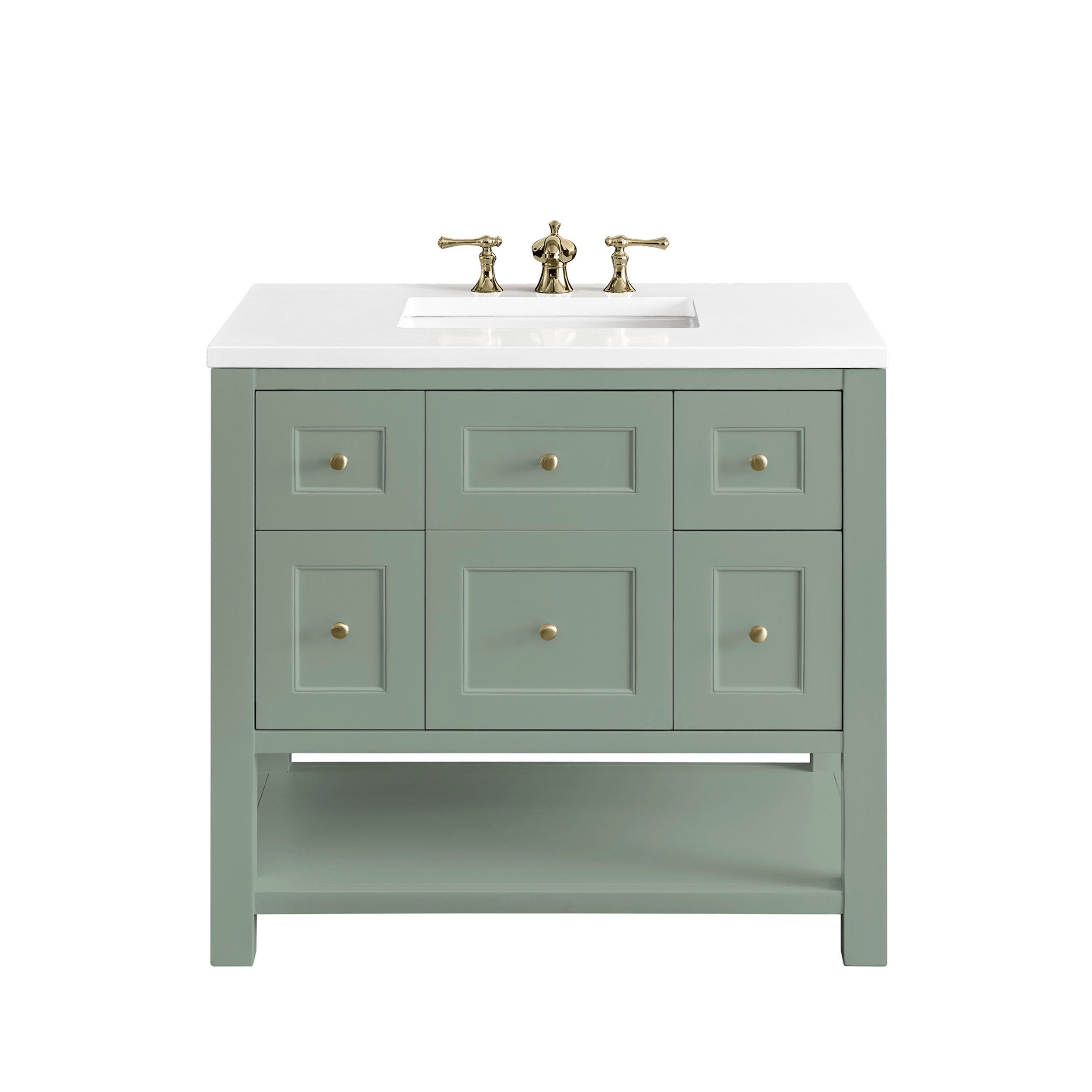 Smokey Celadon / White Zeus - 3 Faucet Holes