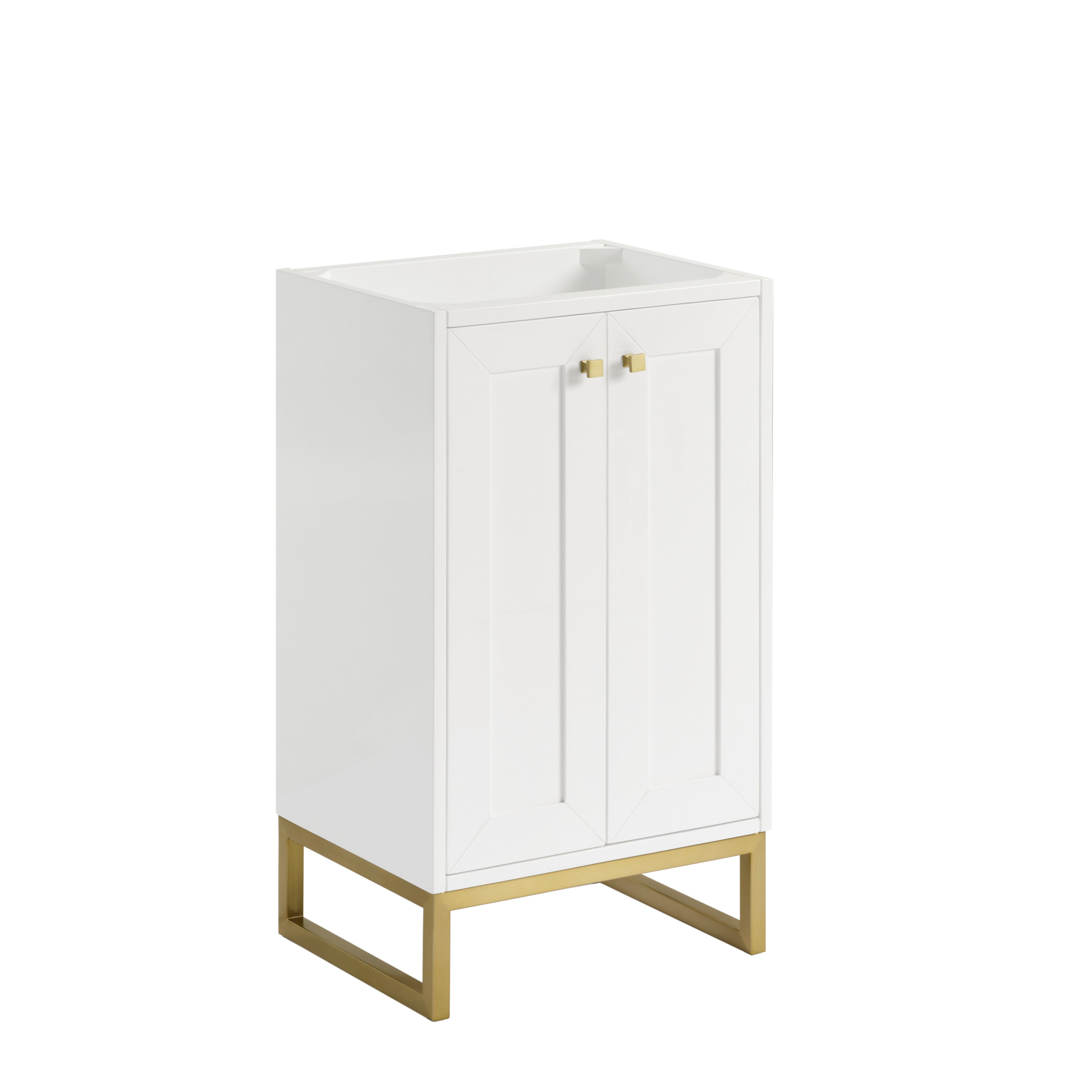 Glossy White / Champagne Brass