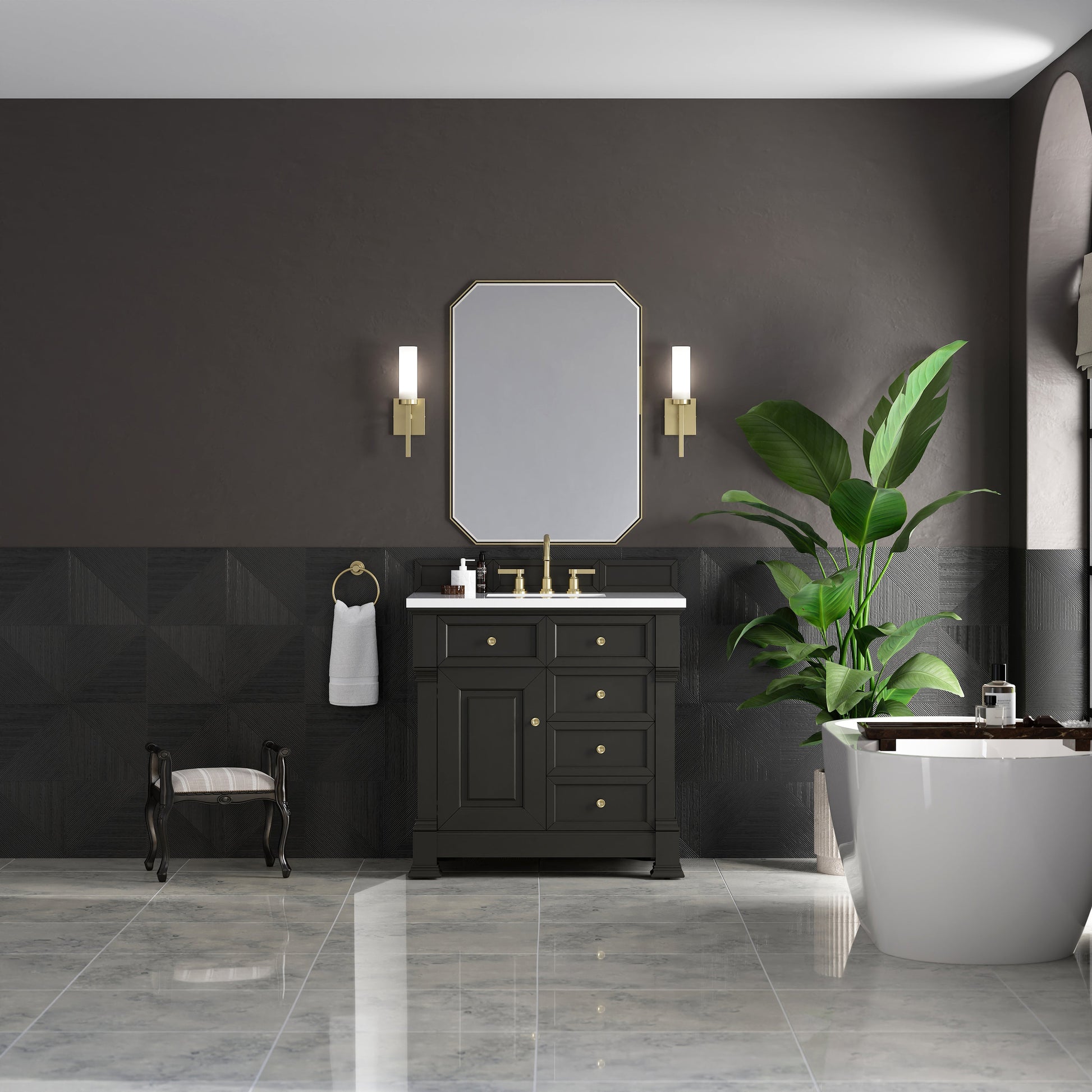 Black Onyx / White Zeus - 3 Faucet Holes