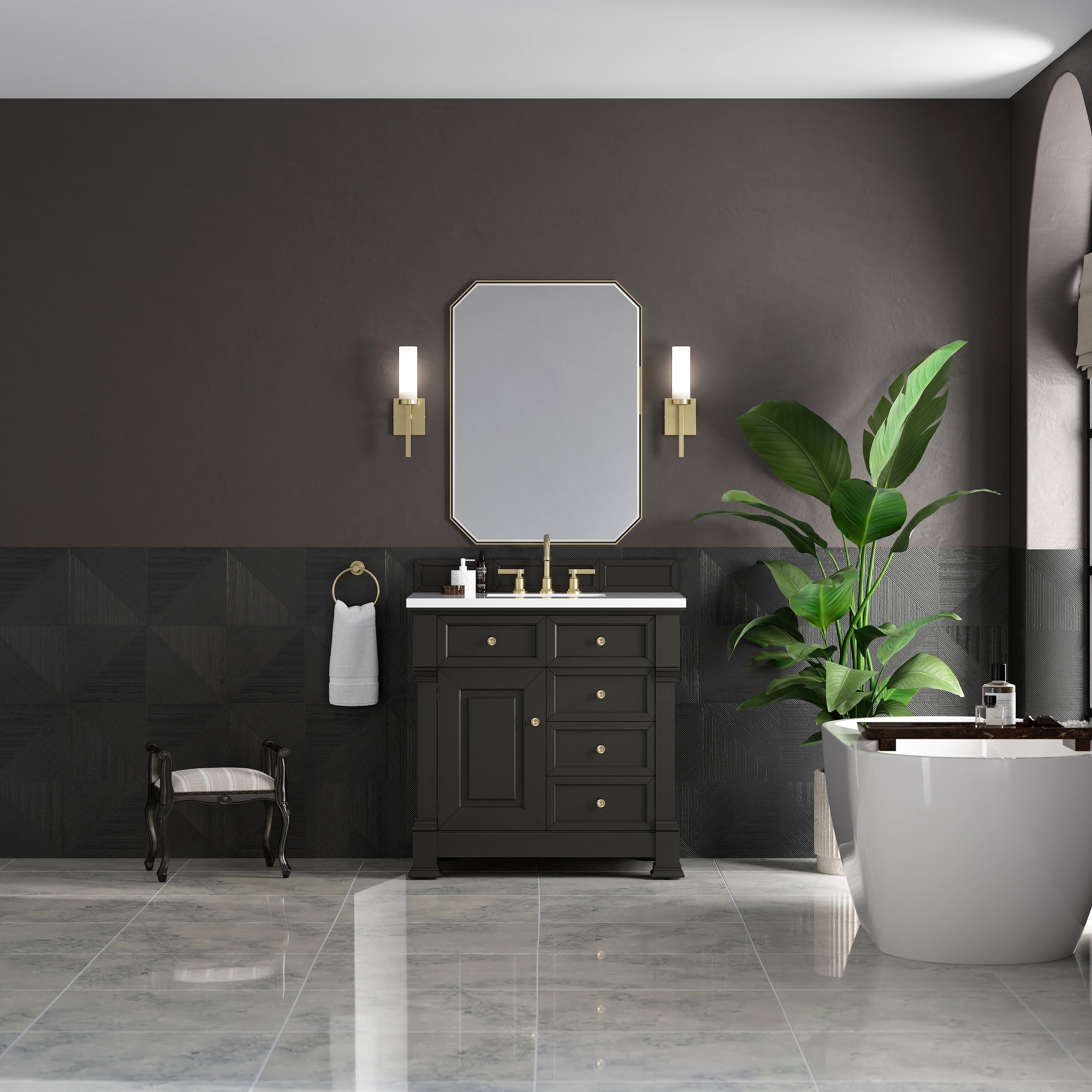 Black Onyx / White Zeus - 3 Faucet Holes