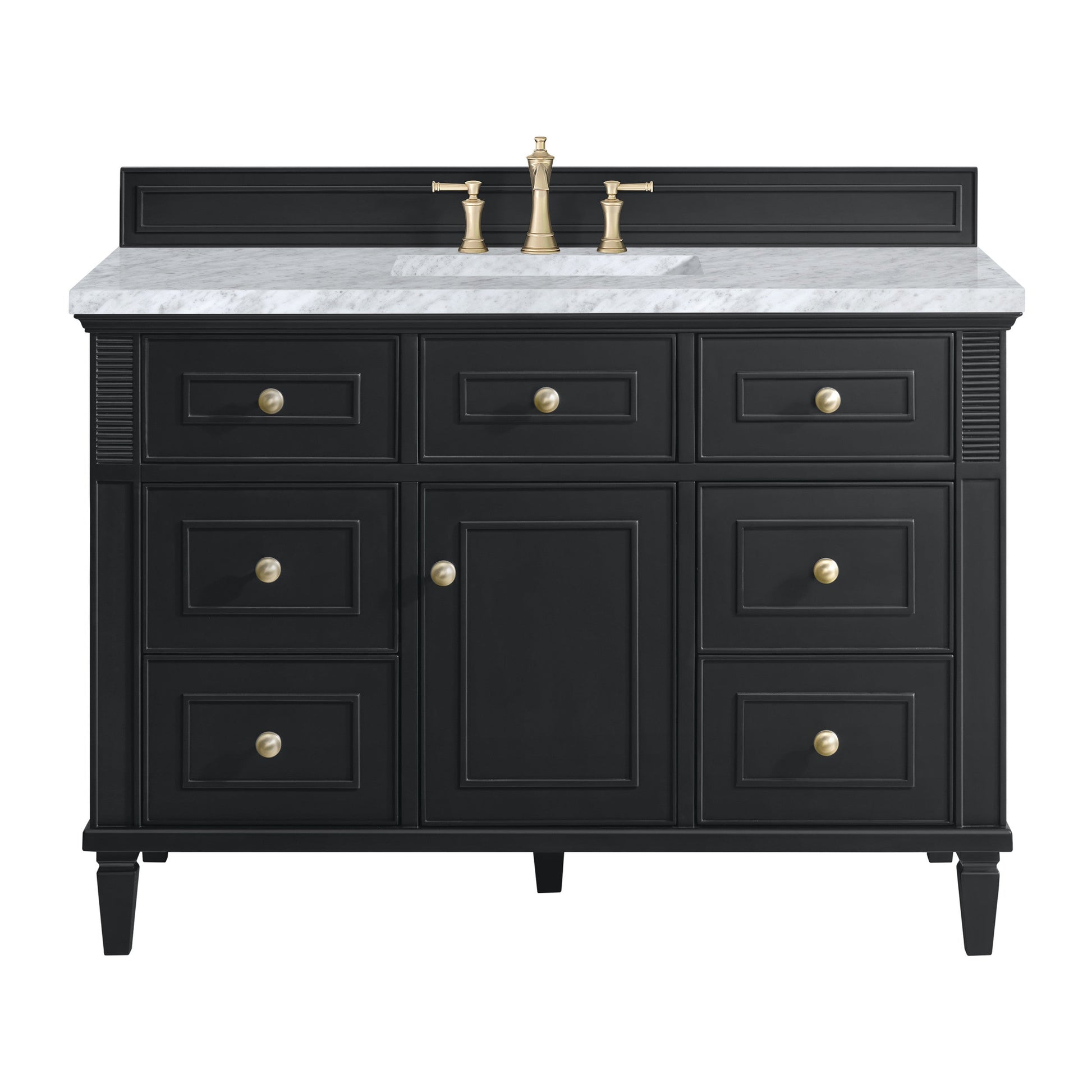 Black Onyx / Carrara White - 3 Faucet Holes