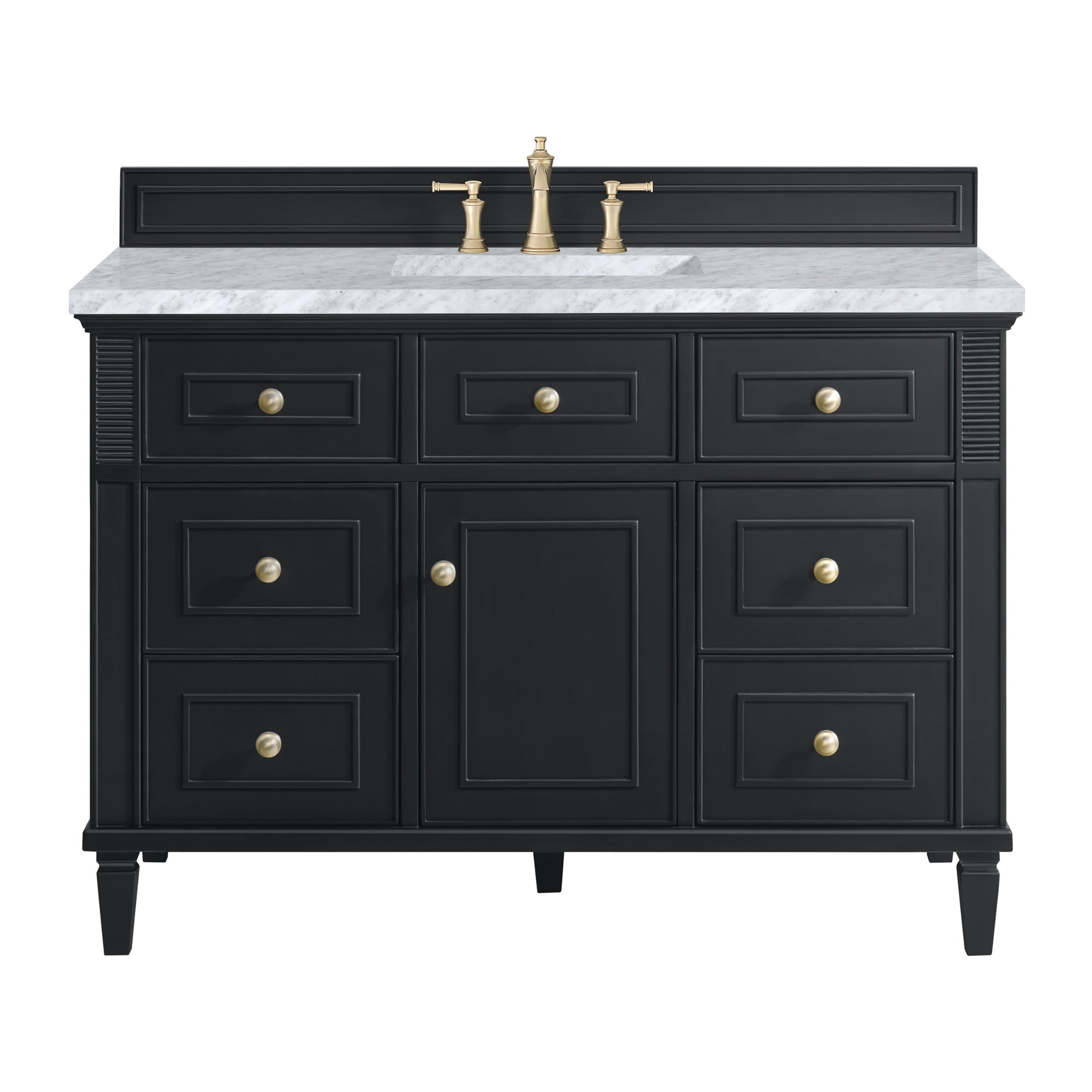 Black Onyx / Carrara White - 3 Faucet Holes
