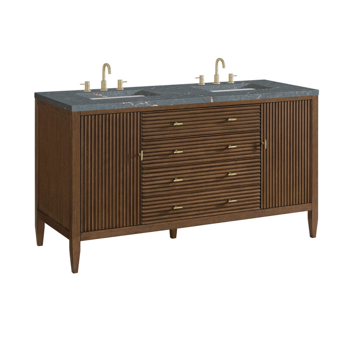 Mid-Century Walnut / Parisien Bleu - 3 Faucet Holes