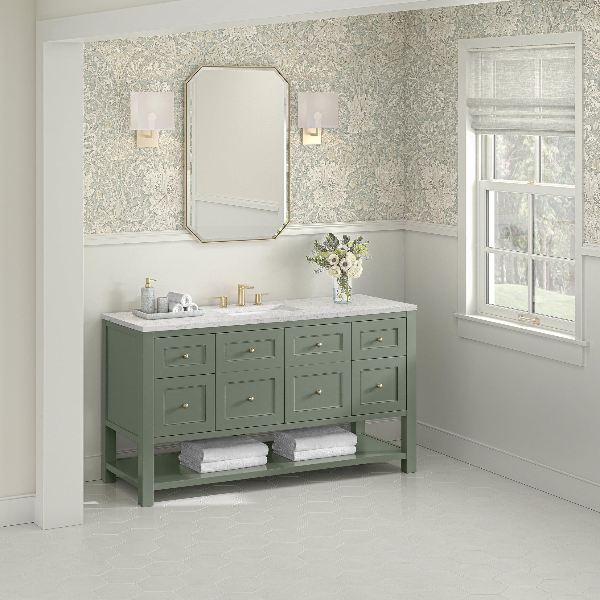 Smokey Celadon / Eternal Jasmine Pearl - 3 Faucet Holes