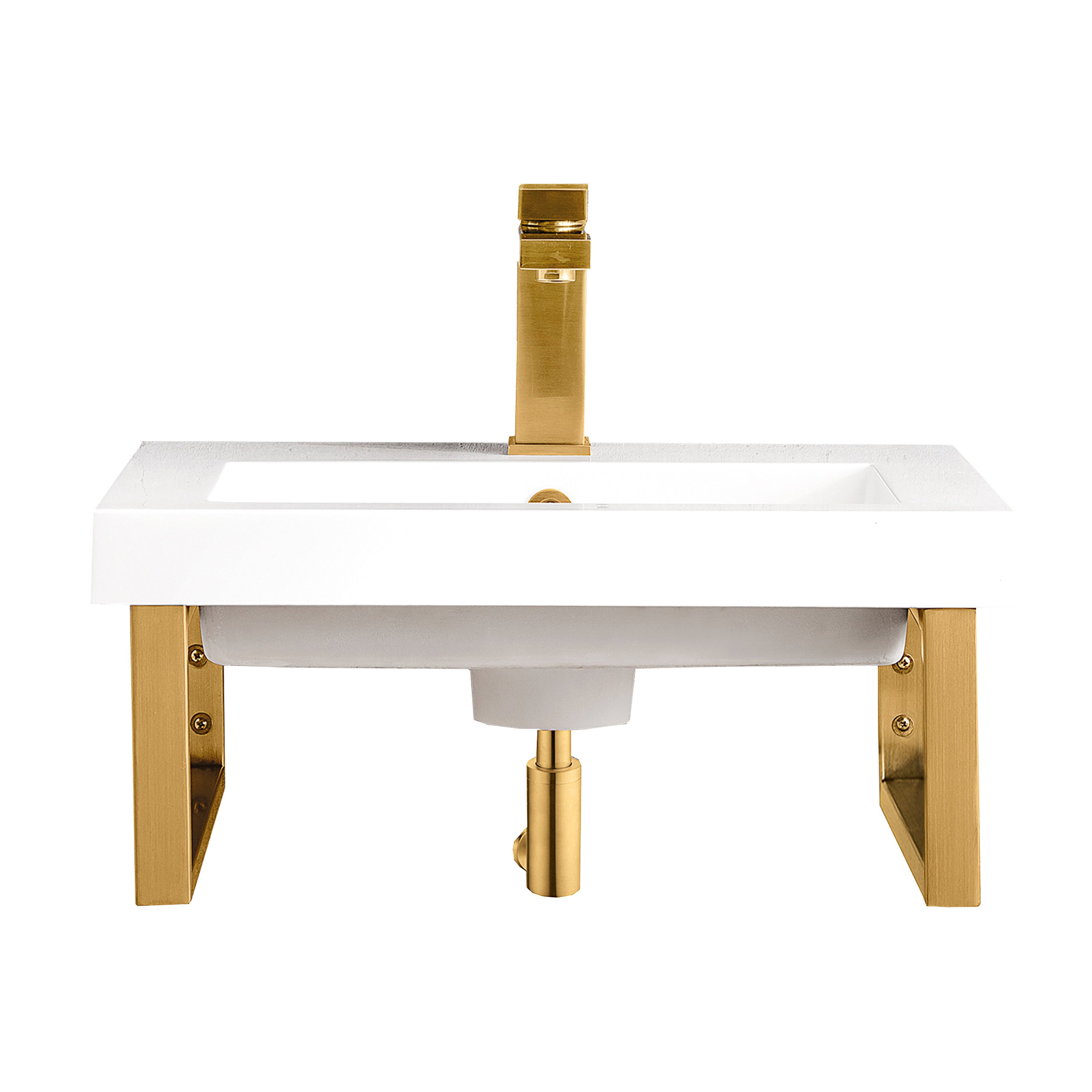 Radiant Gold / 20" White Glossy Composite Stone Top