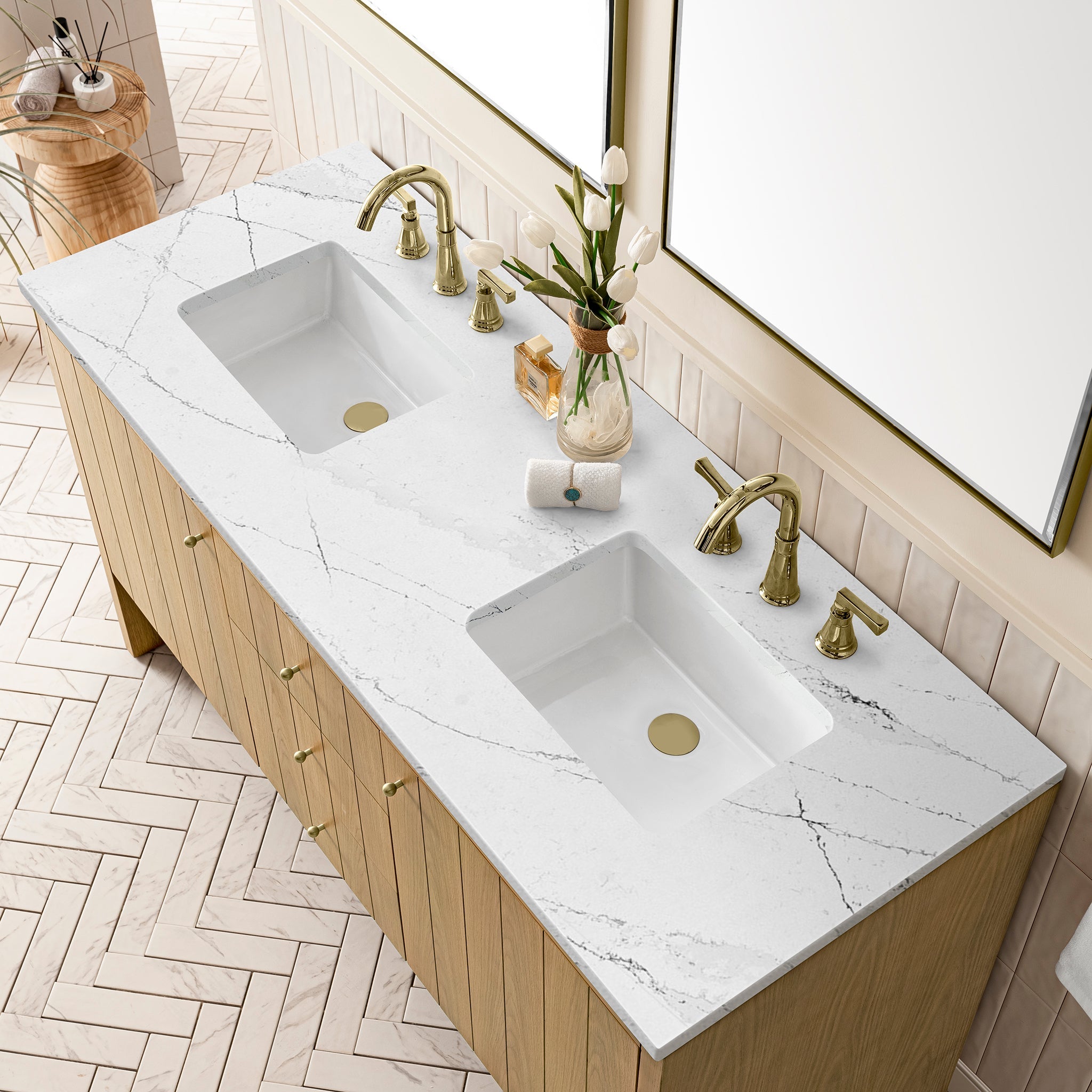 Light Natural Oak / Ethereal Noctis - 3 Faucet Holes