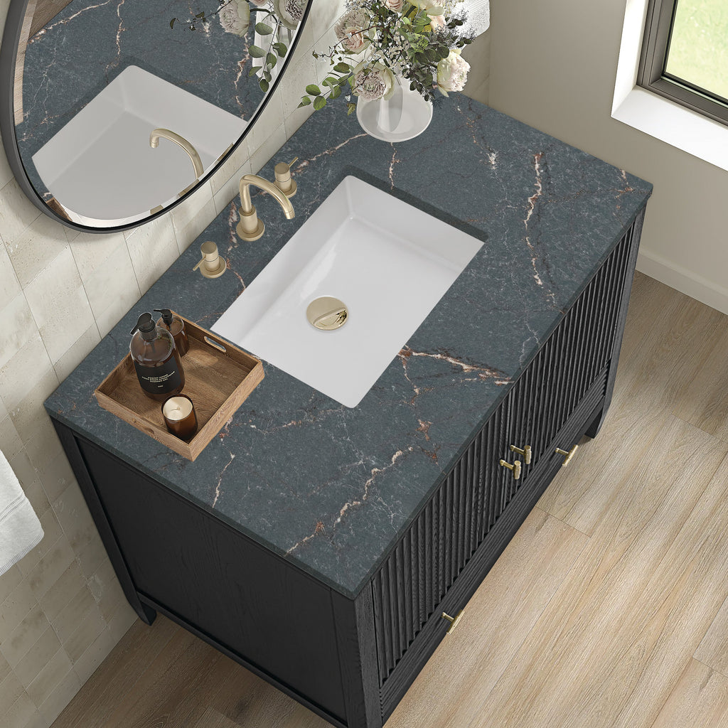 Carbon Oak / Parisien Bleu - 3 Faucet Holes