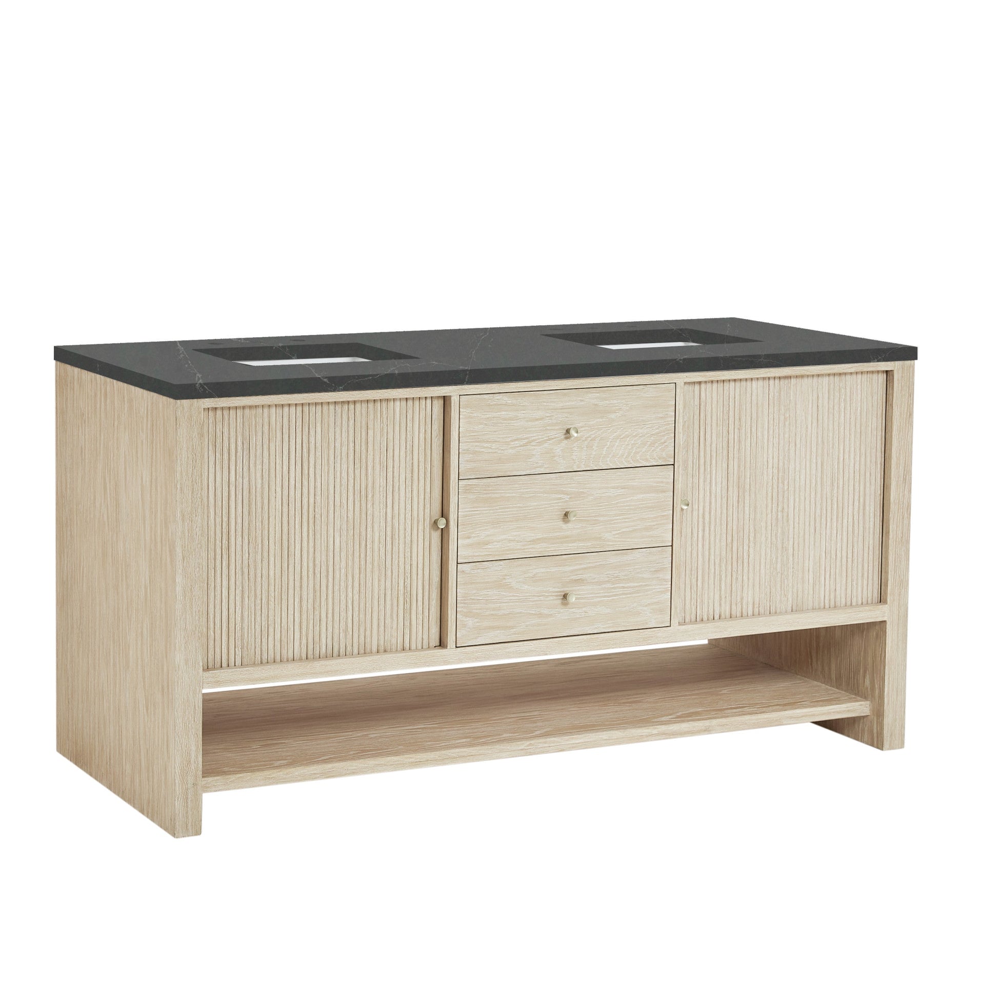 Sunwashed Oak / Charcoal Soapstone - 3 Faucet Holes