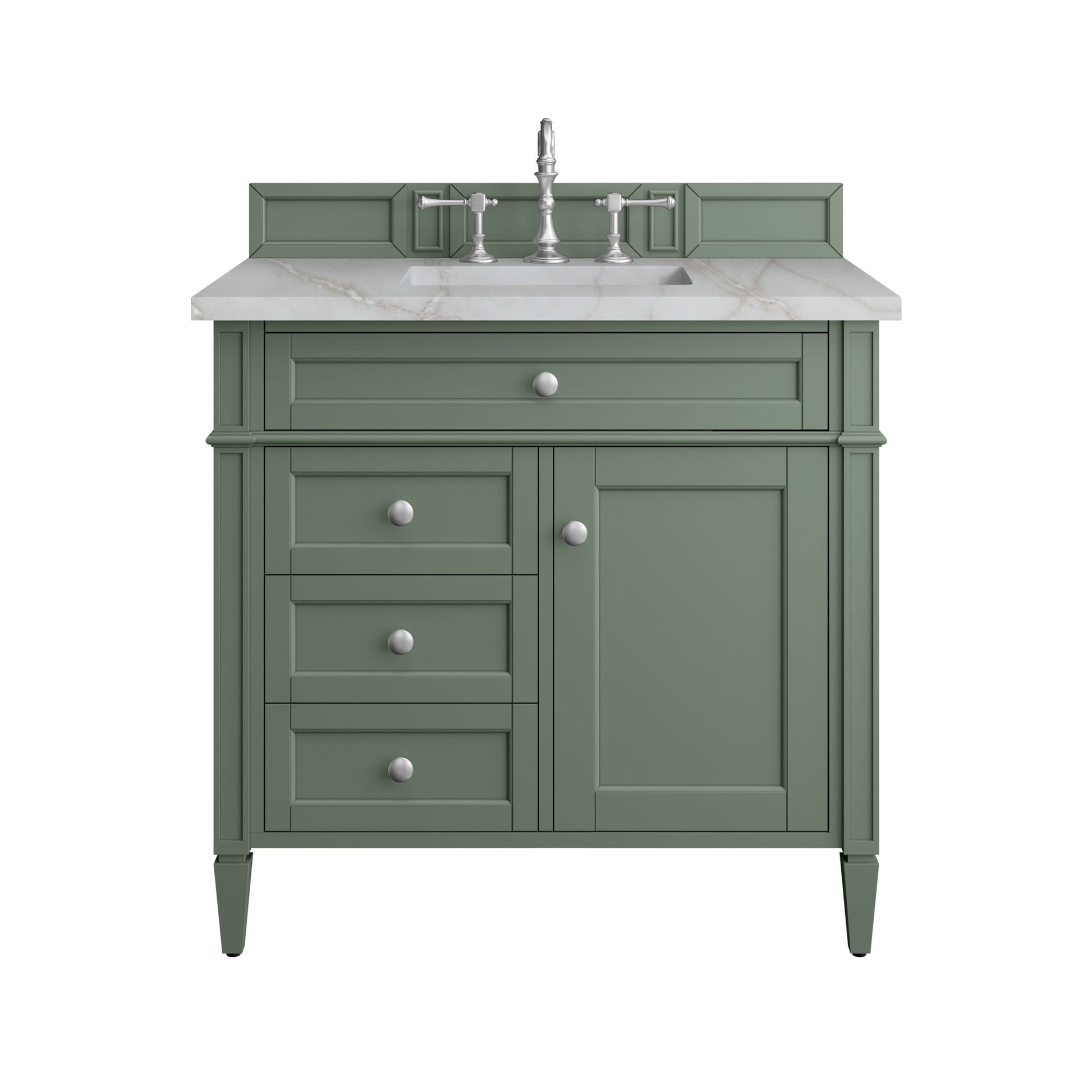 Smokey Celadon / Victorian Silver - 3 Faucet Holes