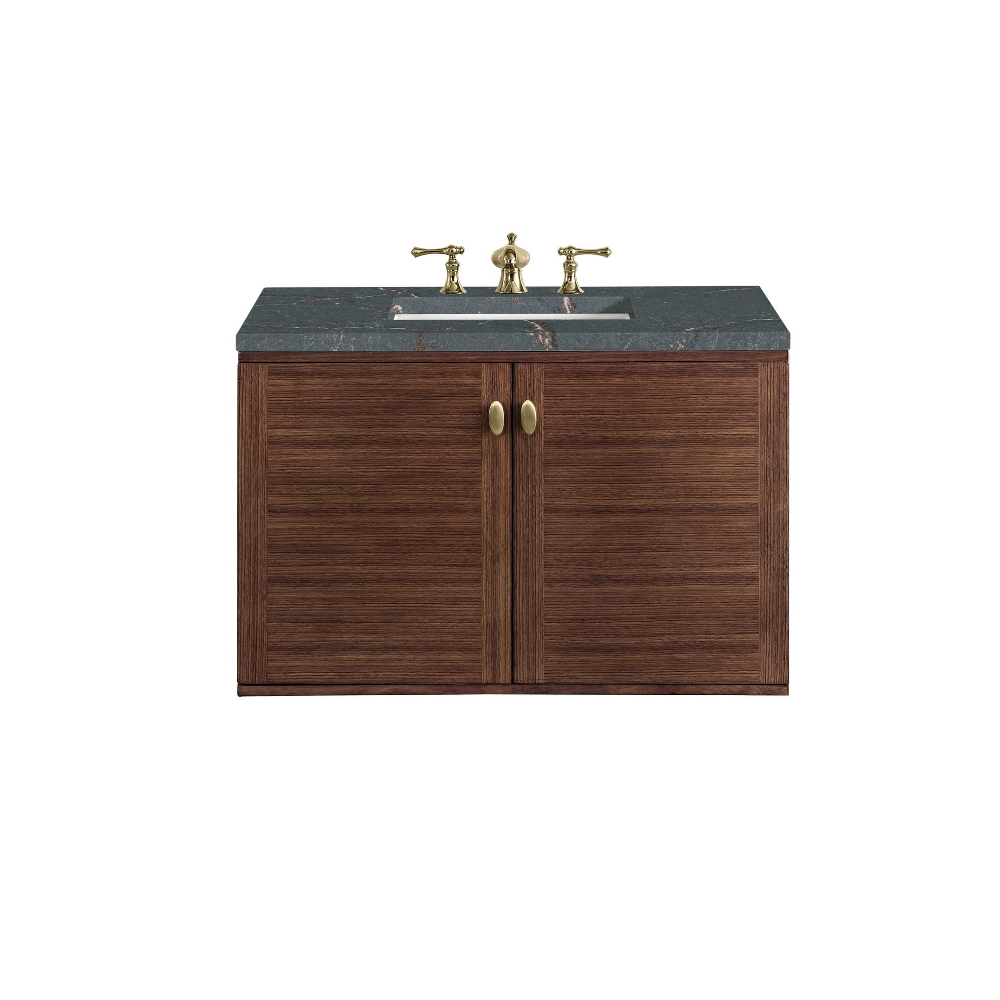Mid-Century Walnut / Parisien Bleu - 3 Faucet Holes