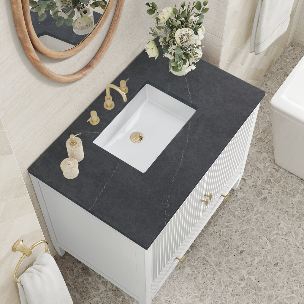 Bright White / Charcoal Soapstone - 3 Faucet Holes