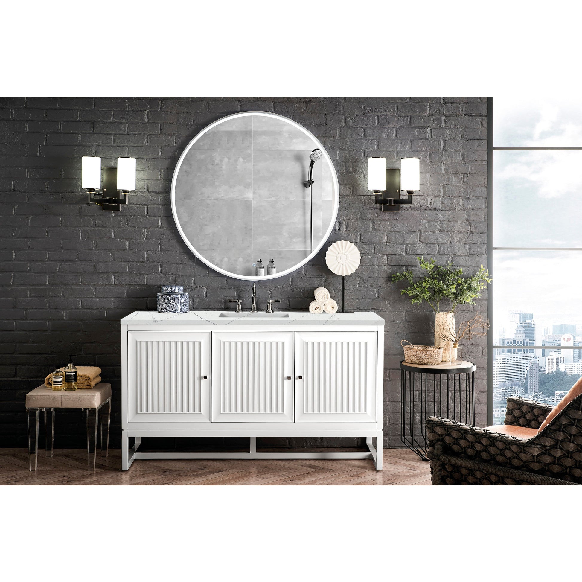 Glossy White / Ethereal Noctis - 3 Faucet Holes