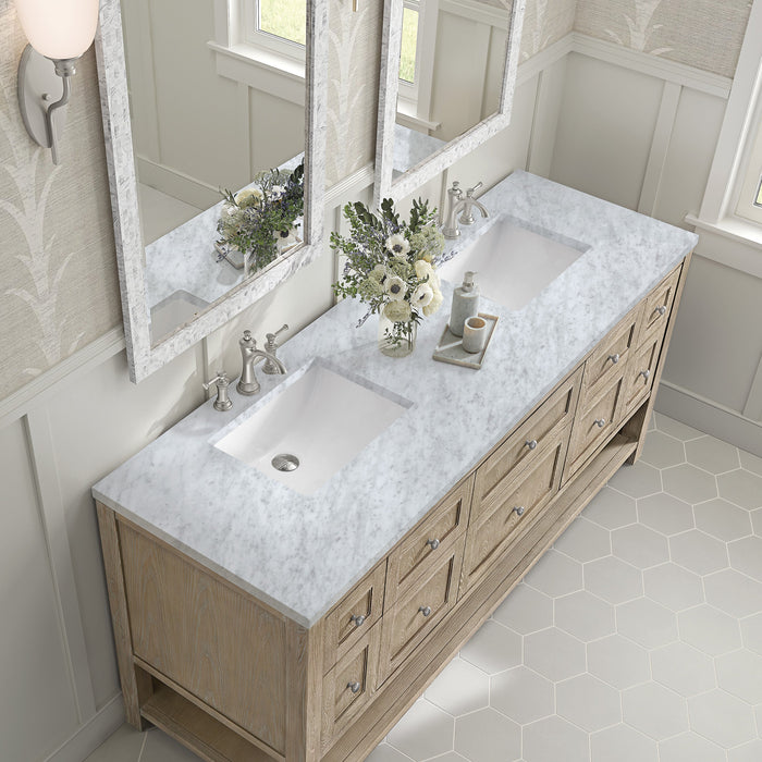 Whitewashed Oak / Carrara White - 3 Faucet Holes