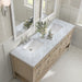 Whitewashed Oak / Carrara White - 3 Faucet Holes