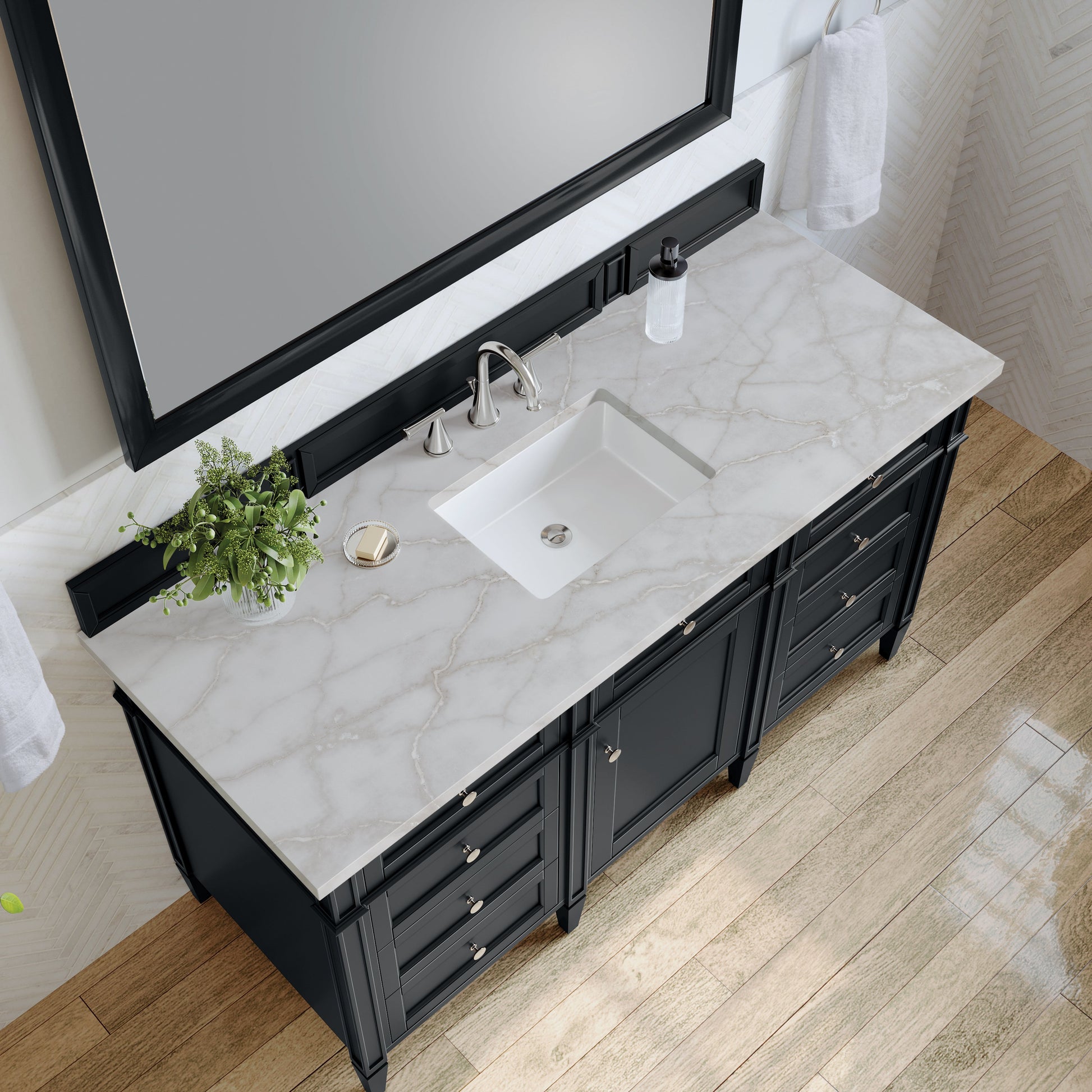 Black Onyx / Victorian Silver - 3 Faucet Holes