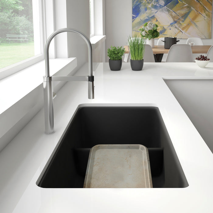 Blanco Precis Silgranit 33" 60/40 Reversible Double Bowl Undermount Kitchen Sink with Low Divide