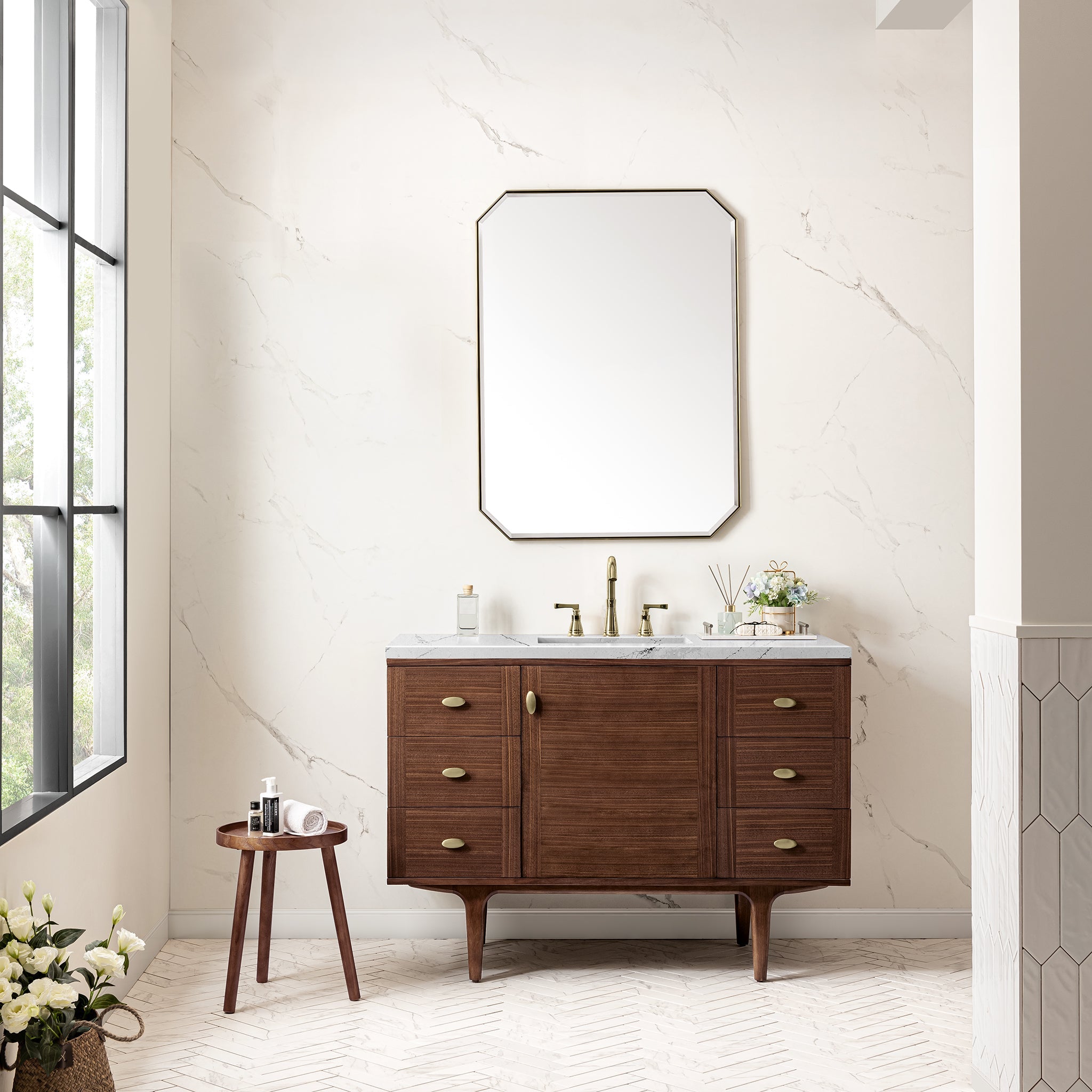 Mid-Century Walnut / Ethereal Noctis - 3 Faucet Holes