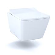 Toto Sp Wall Hung Contemporary Square Shape Dual Flush 1.28 and 0.9 GPF Toilet with Cefiontect
