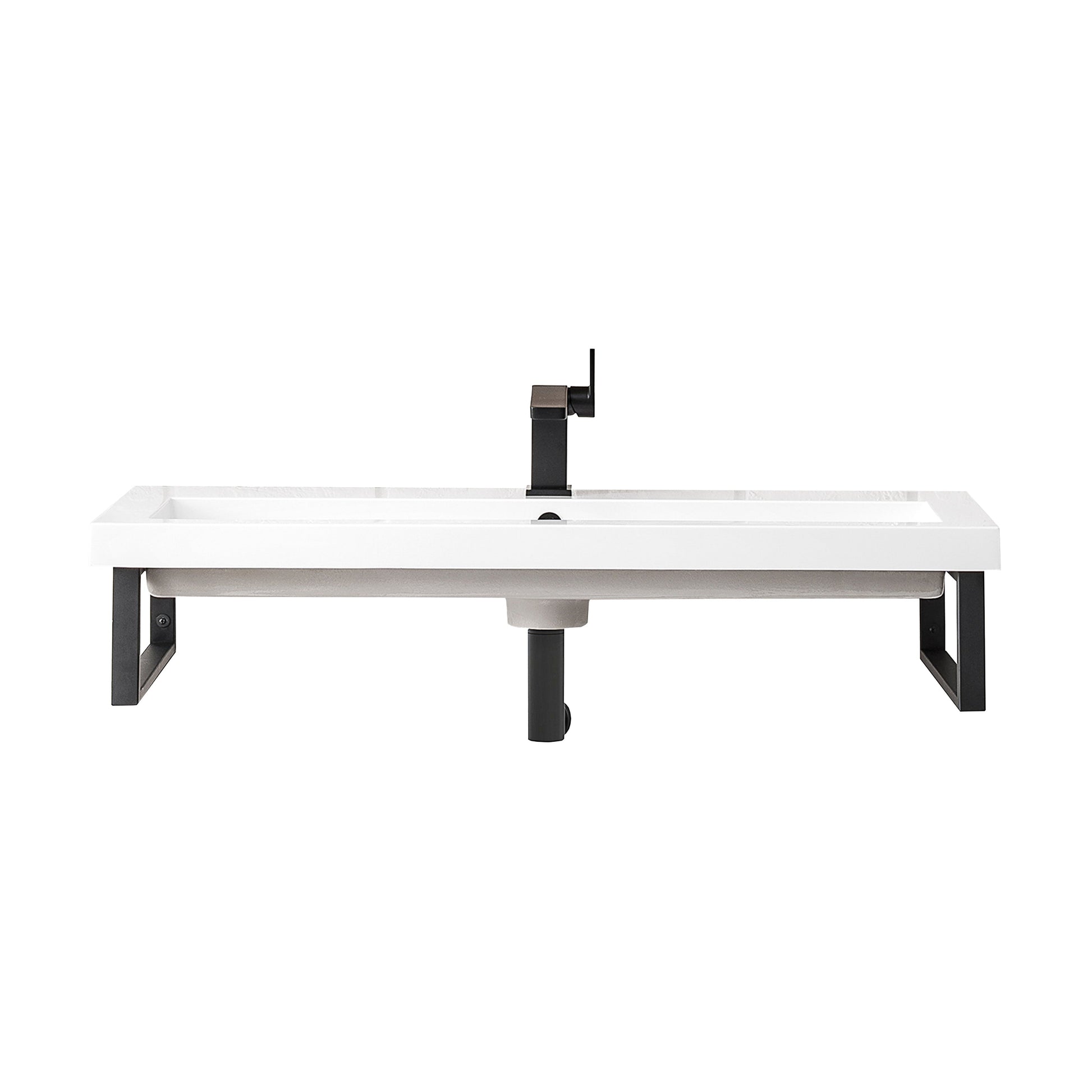 Matte black / 39.5" White Glossy Composite Stone Top