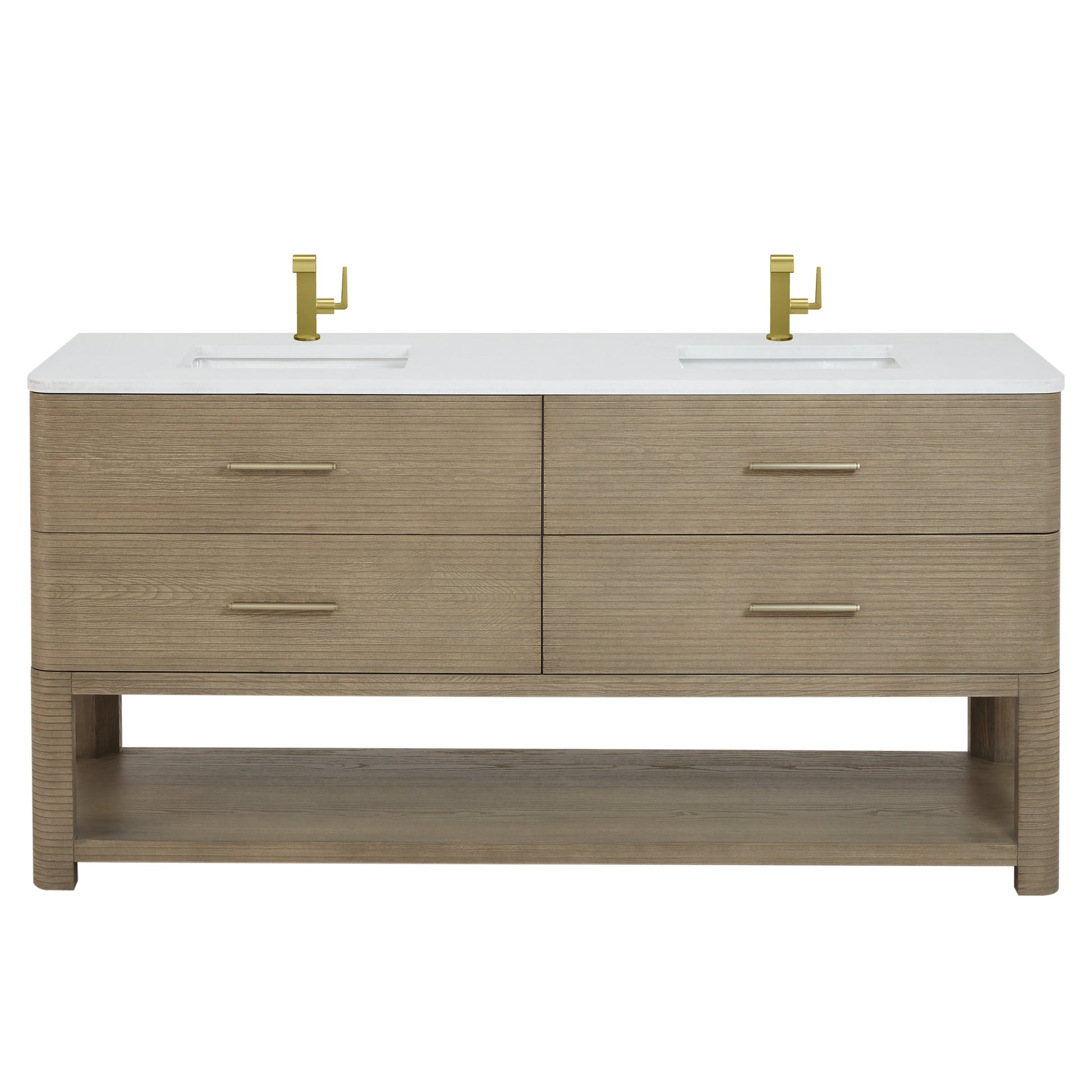 Pebble Oak / White Zeus - 1 Faucet Hole