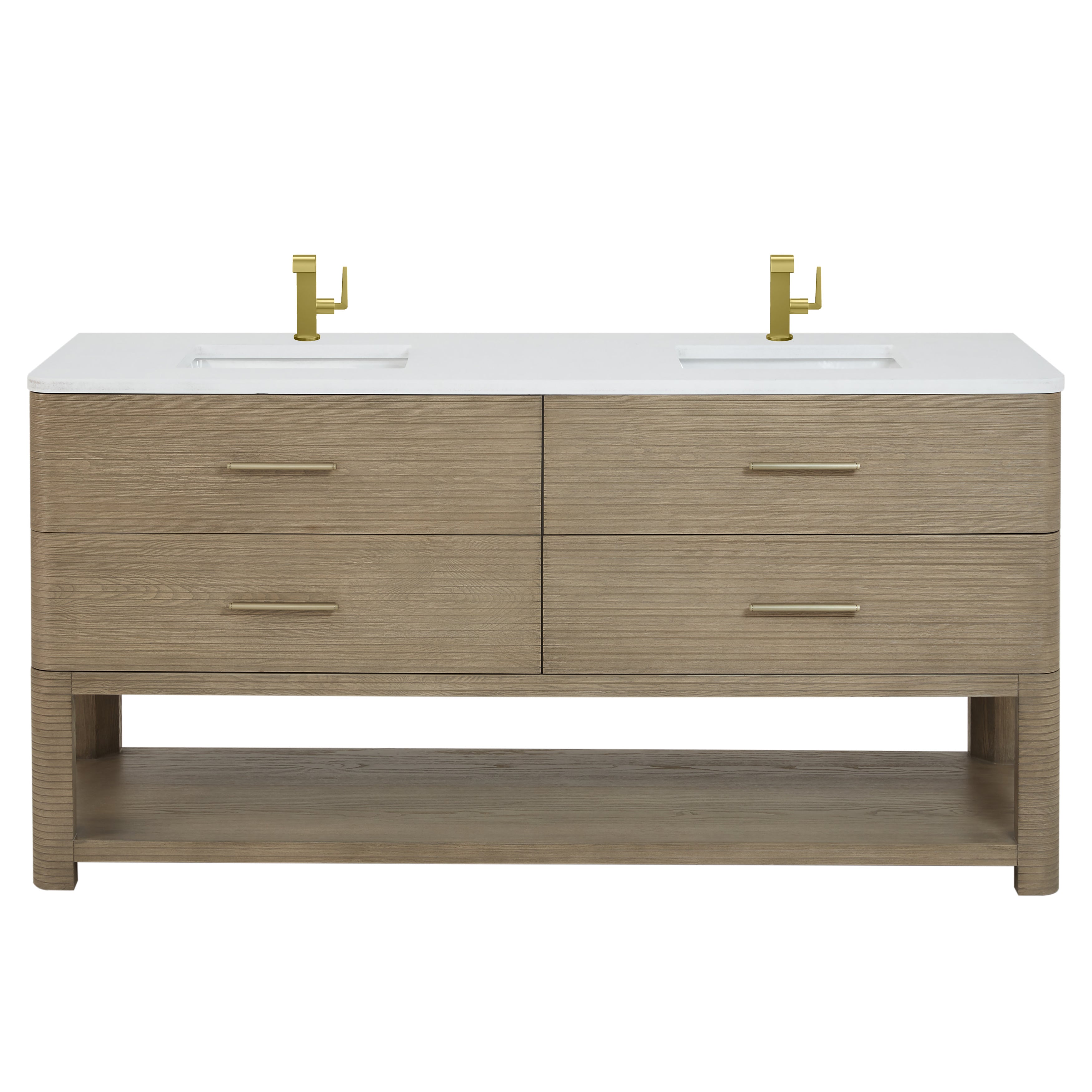 Pebble Oak / White Zeus - 1 Faucet Hole