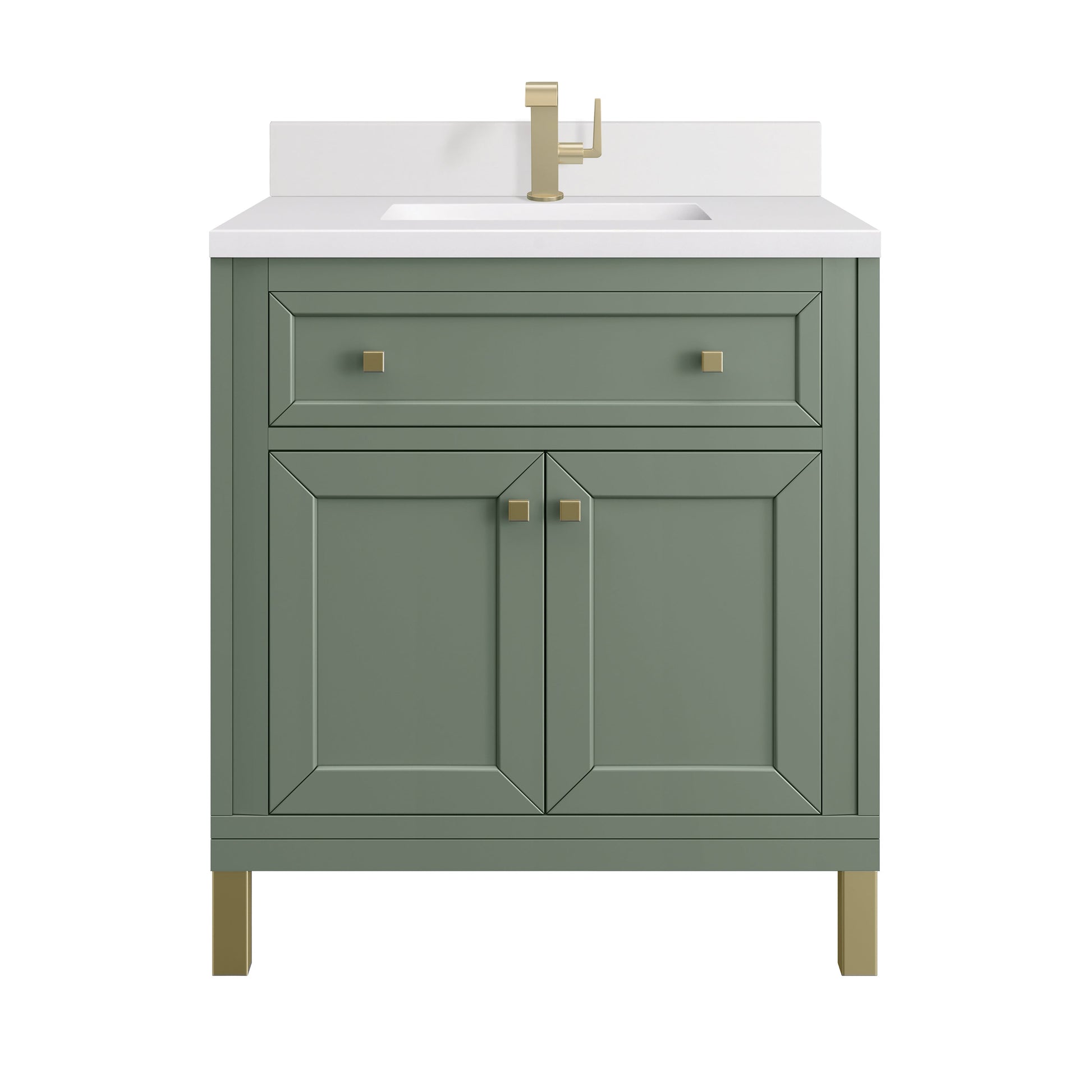 Smokey Celadon / White Zeus - 1 Faucet Hole