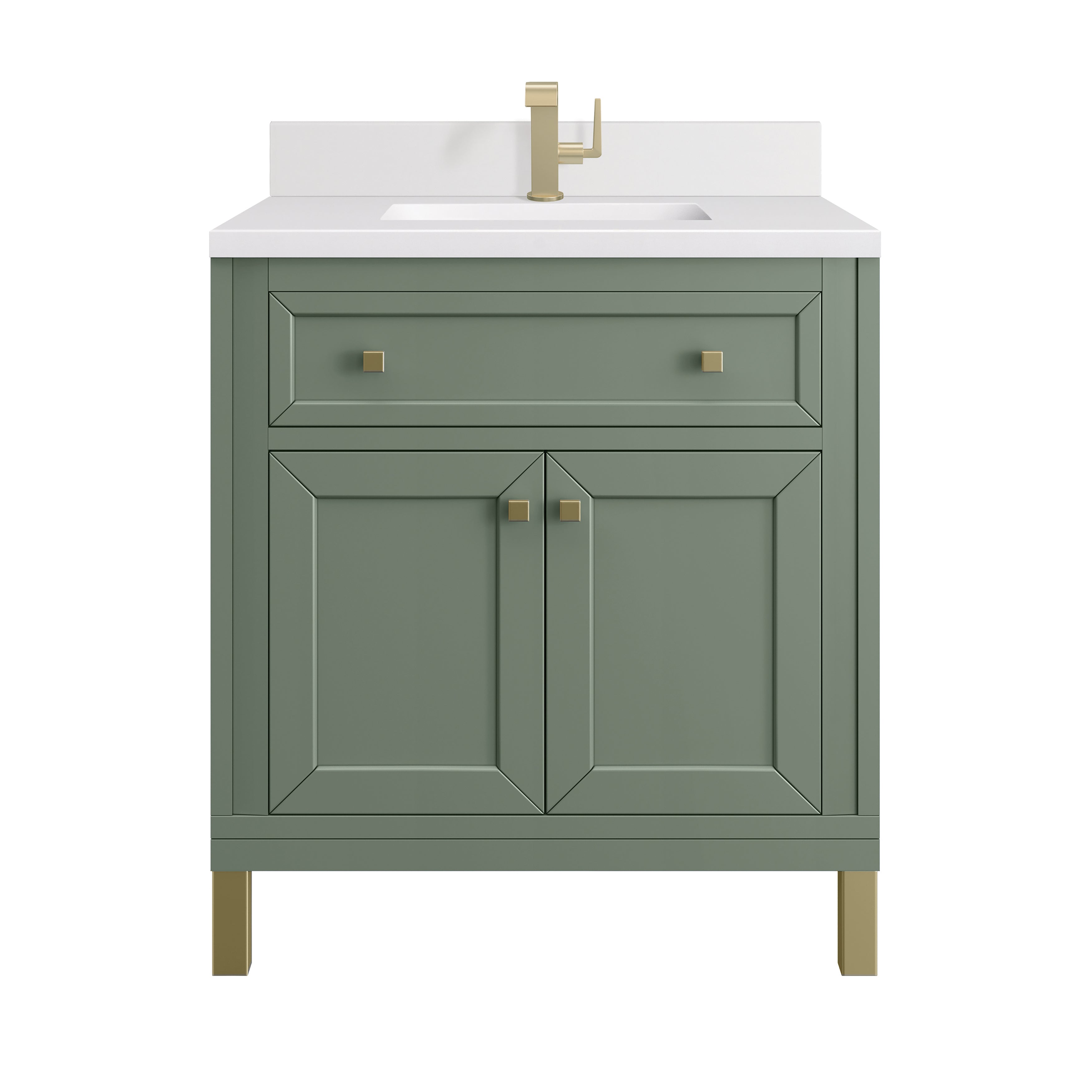 Smokey Celadon / White Zeus - 1 Faucet Hole