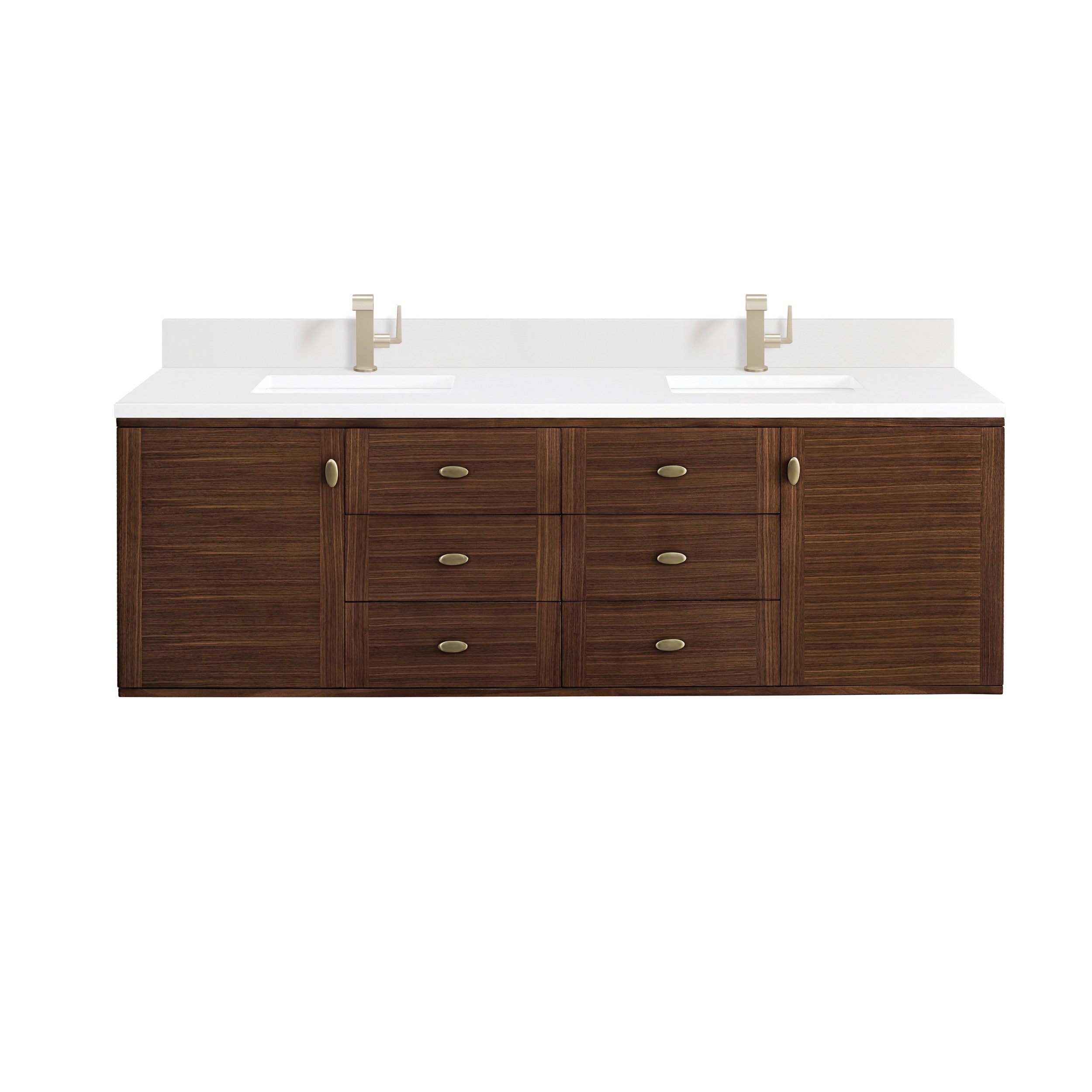 Mid-Century Walnut / White Zeus - 1 Faucet Hole