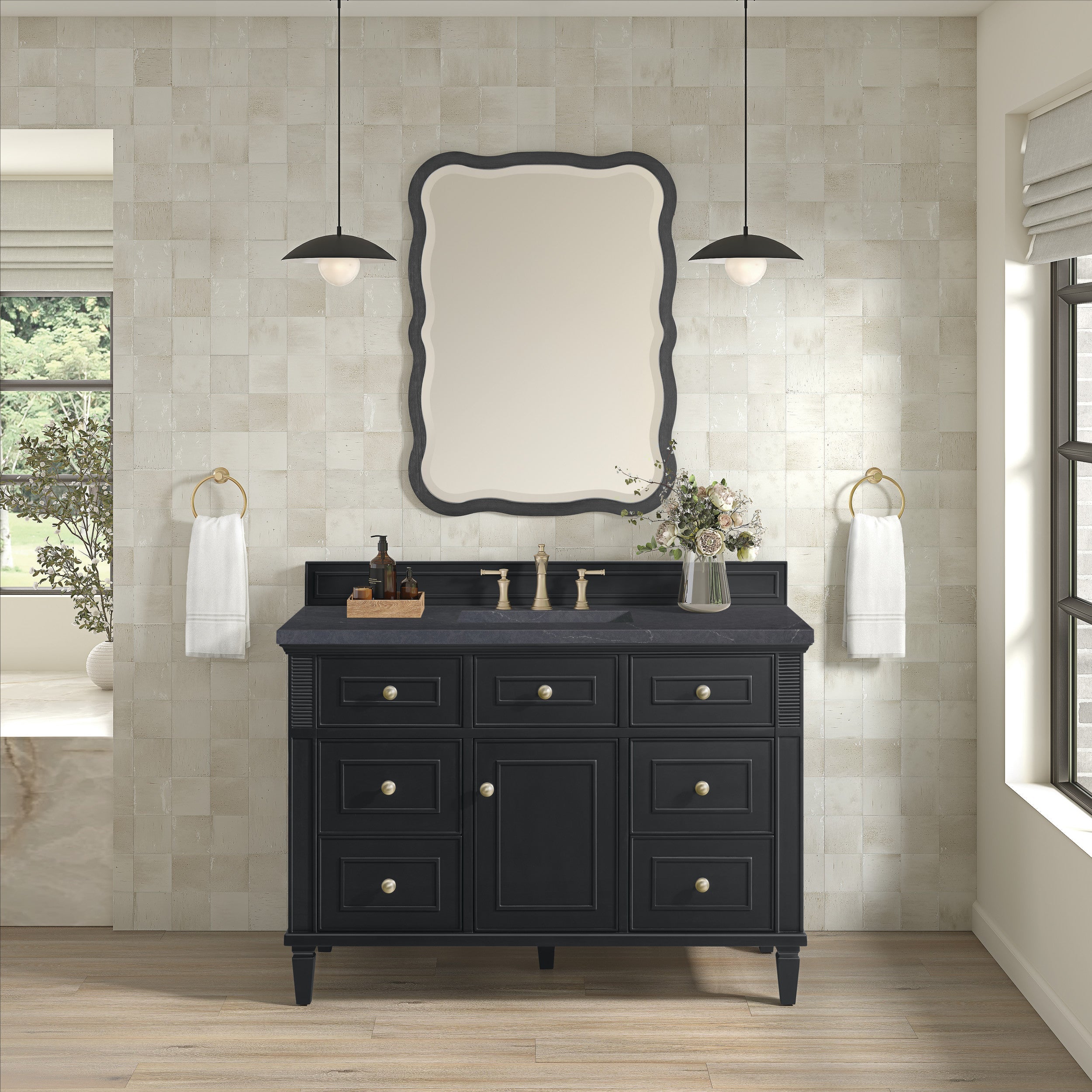 Black Onyx / Charcoal Soapstone - 3 Faucet Holes