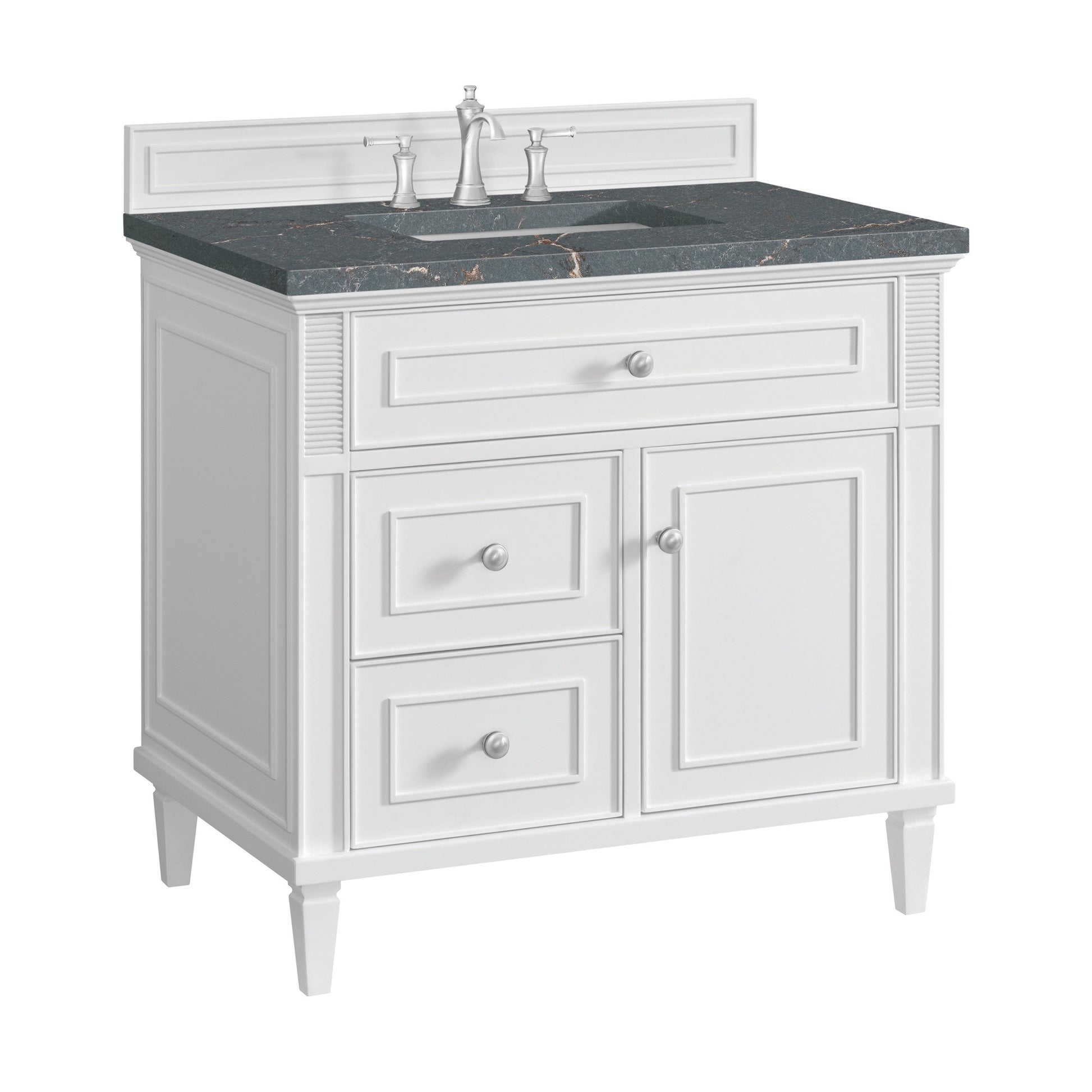 Bright White / Parisien Bleu - 3 Faucet Holes