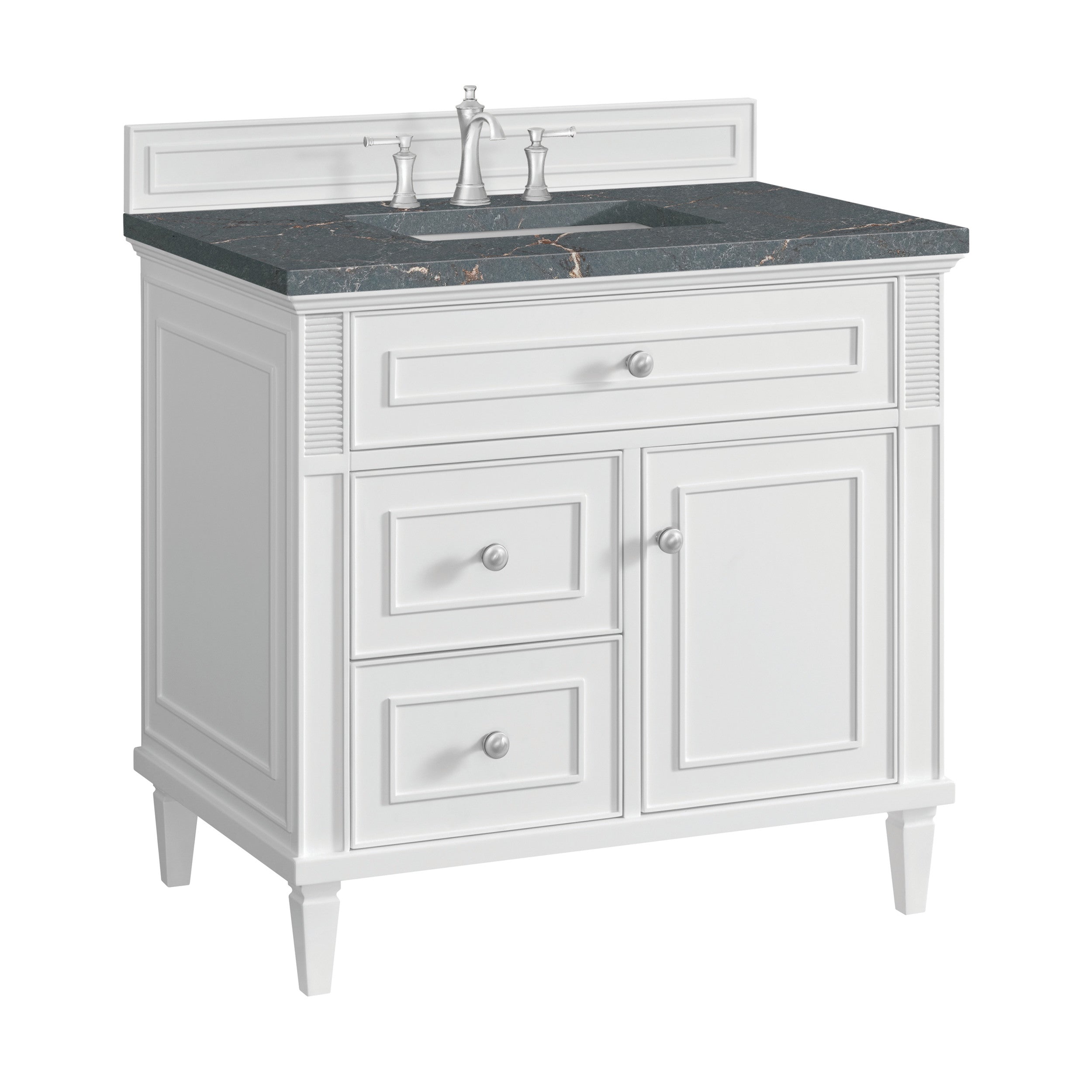 Bright White / Parisien Bleu - 3 Faucet Holes
