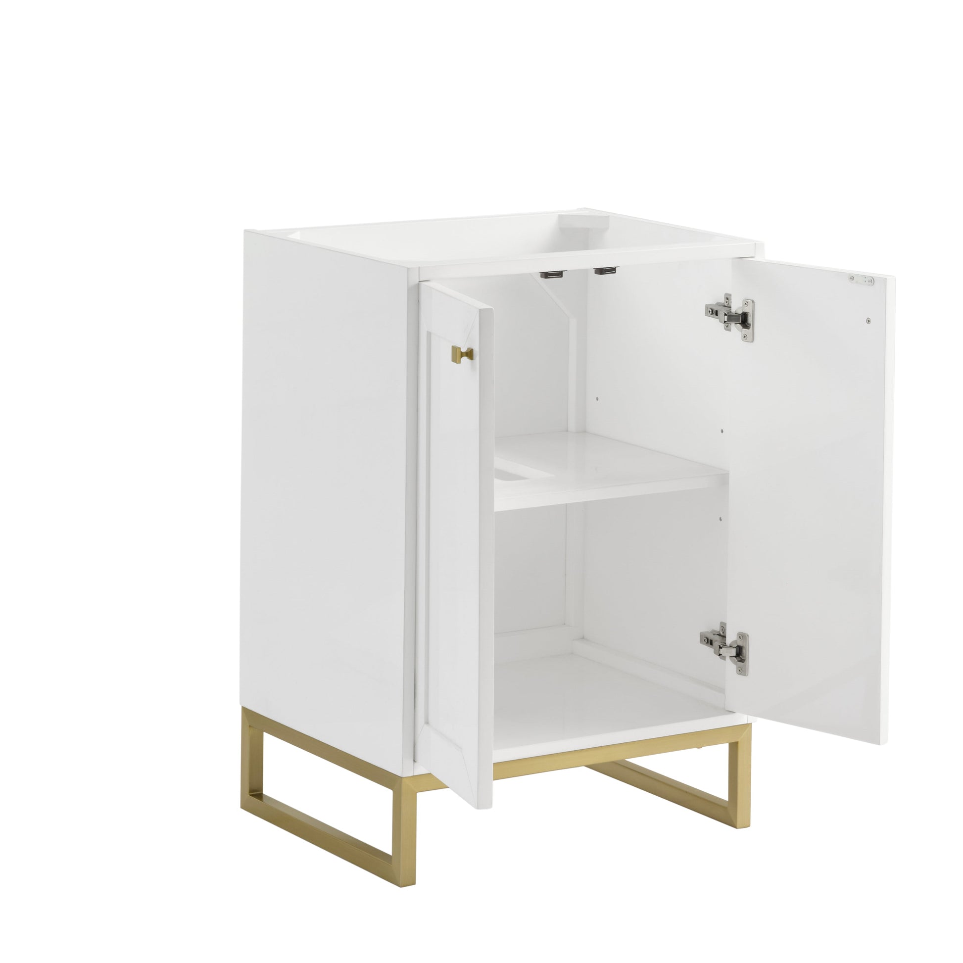 Glossy White / Champagne Brass
