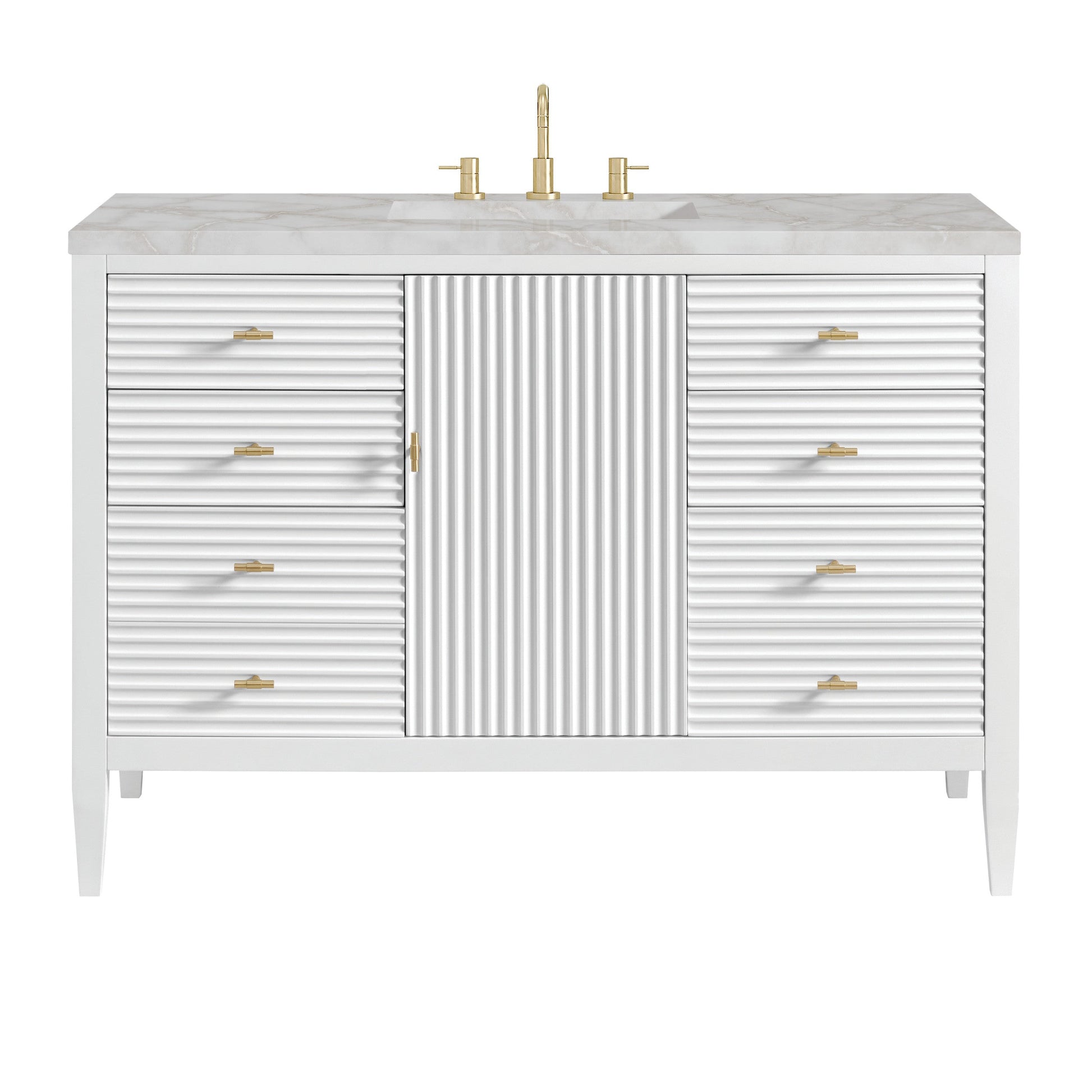 Bright White / Victorian Silver - 3 Faucet Holes