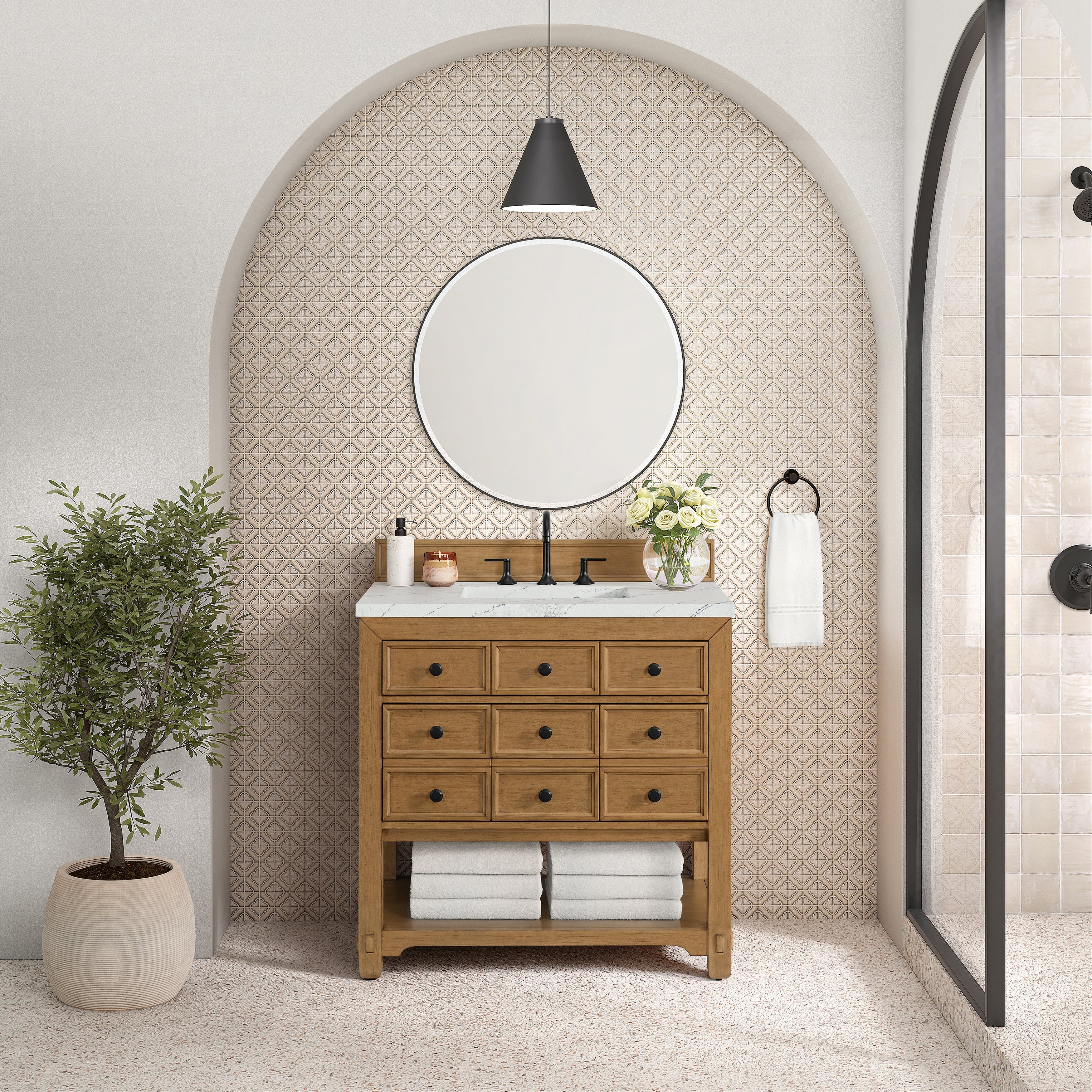 Light Natural Oak / Ethereal Noctis - 3 Faucet Holes