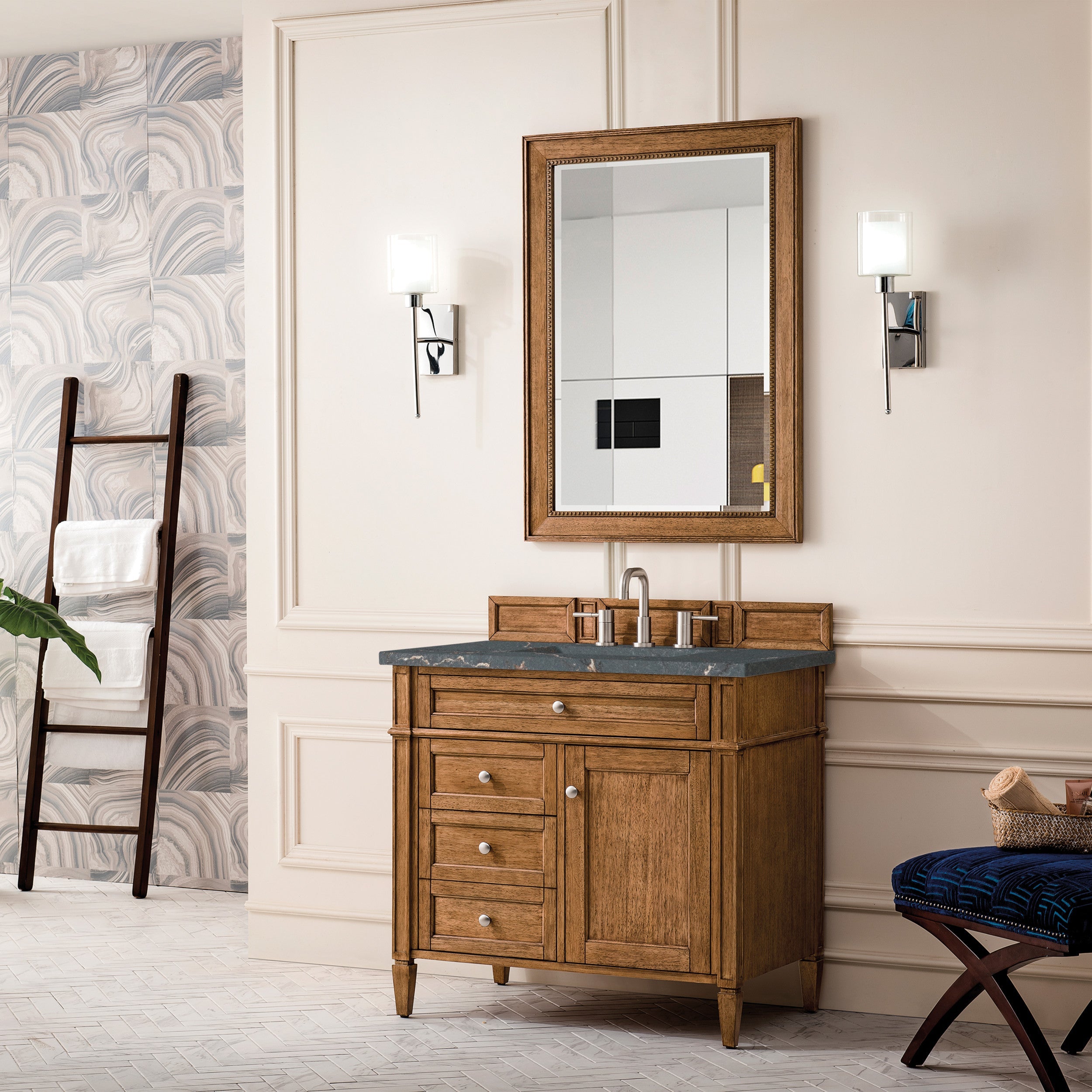 Saddle Brown / Parisien Bleu - 3 Faucet Holes