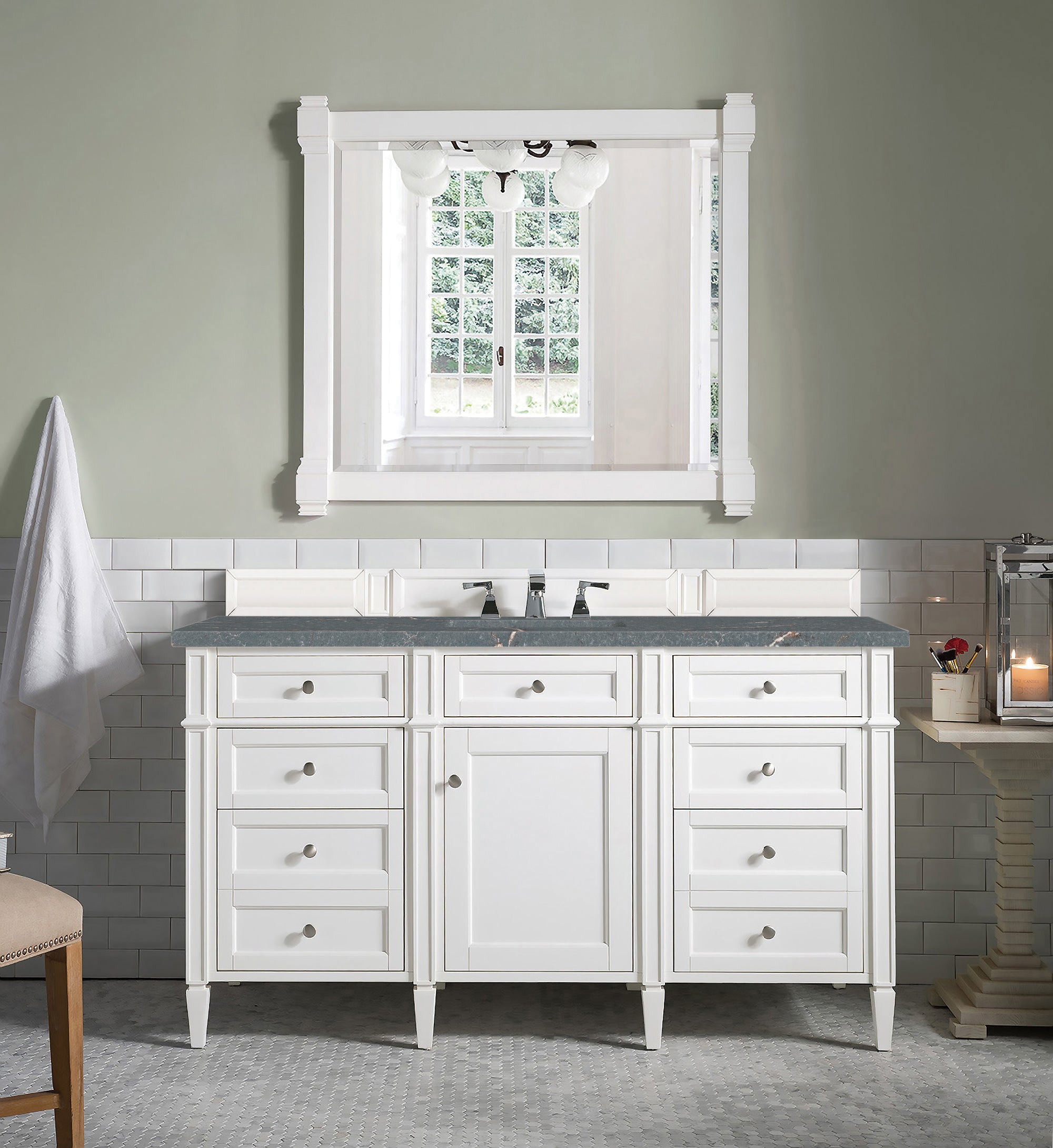Bright White / Parisien Bleu - 3 Faucet Holes