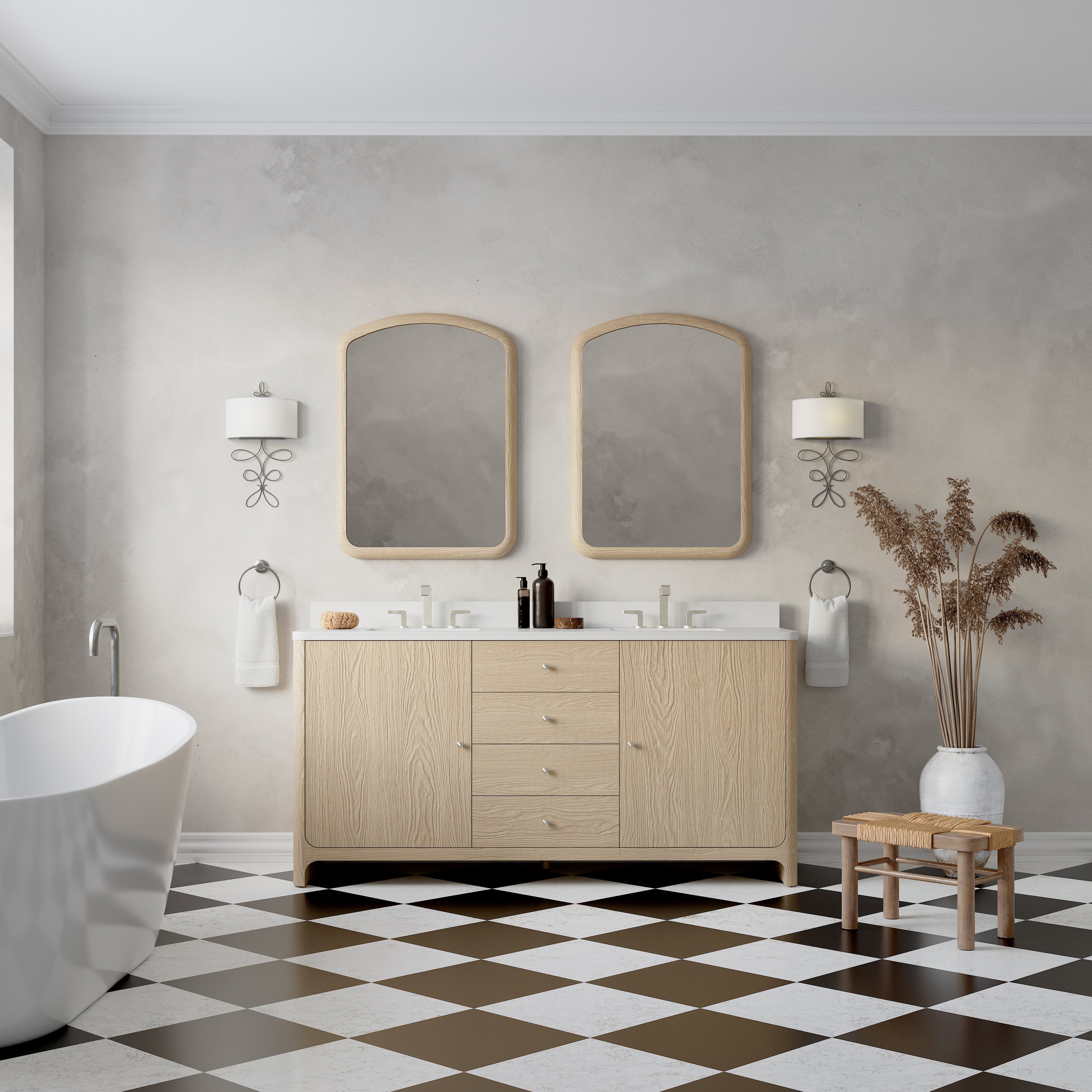 Coastal Driftwood / White Zeus - 3 Faucet Hole