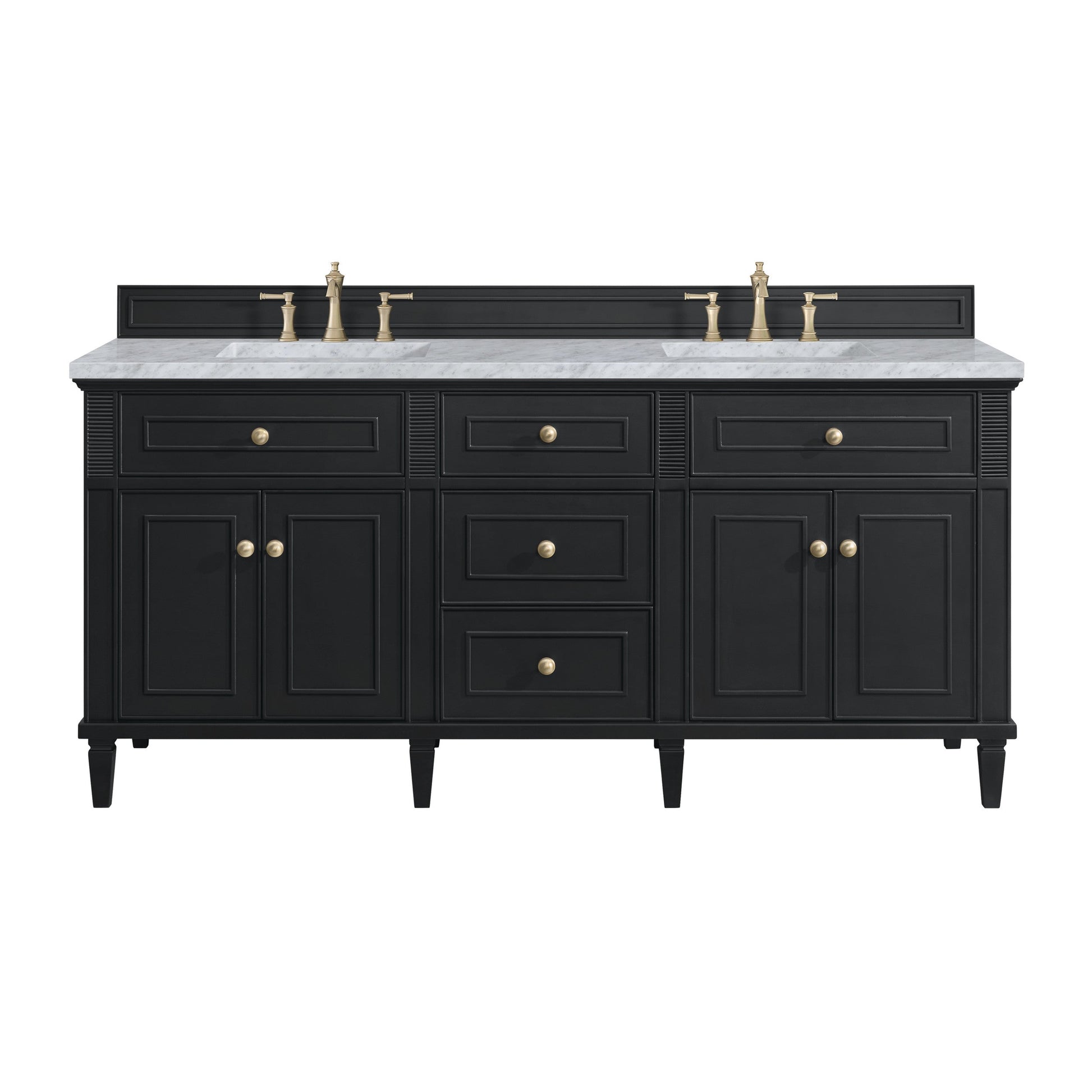 Black Onyx / Carrara White - 3 Faucet Holes