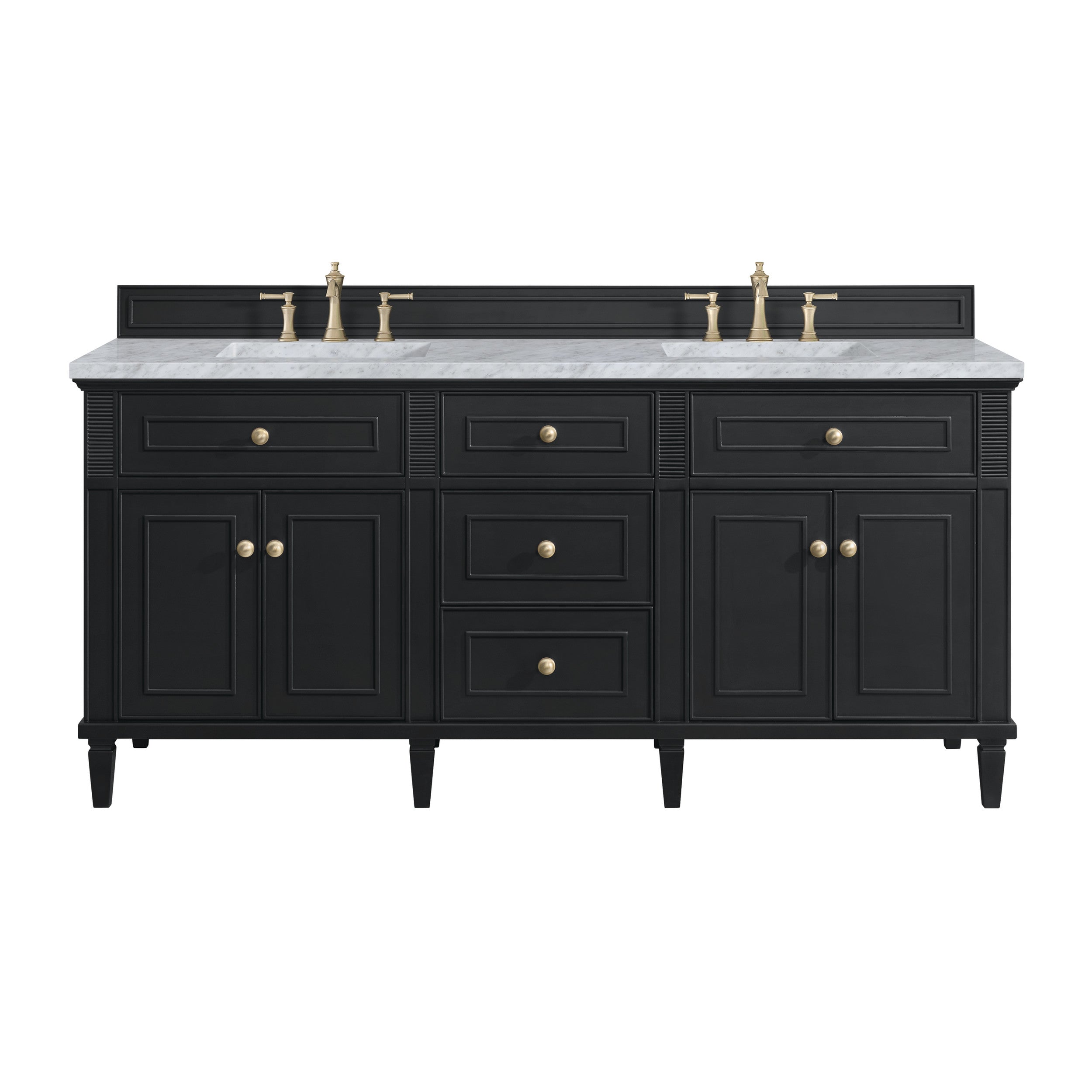 Black Onyx / Carrara White - 3 Faucet Holes