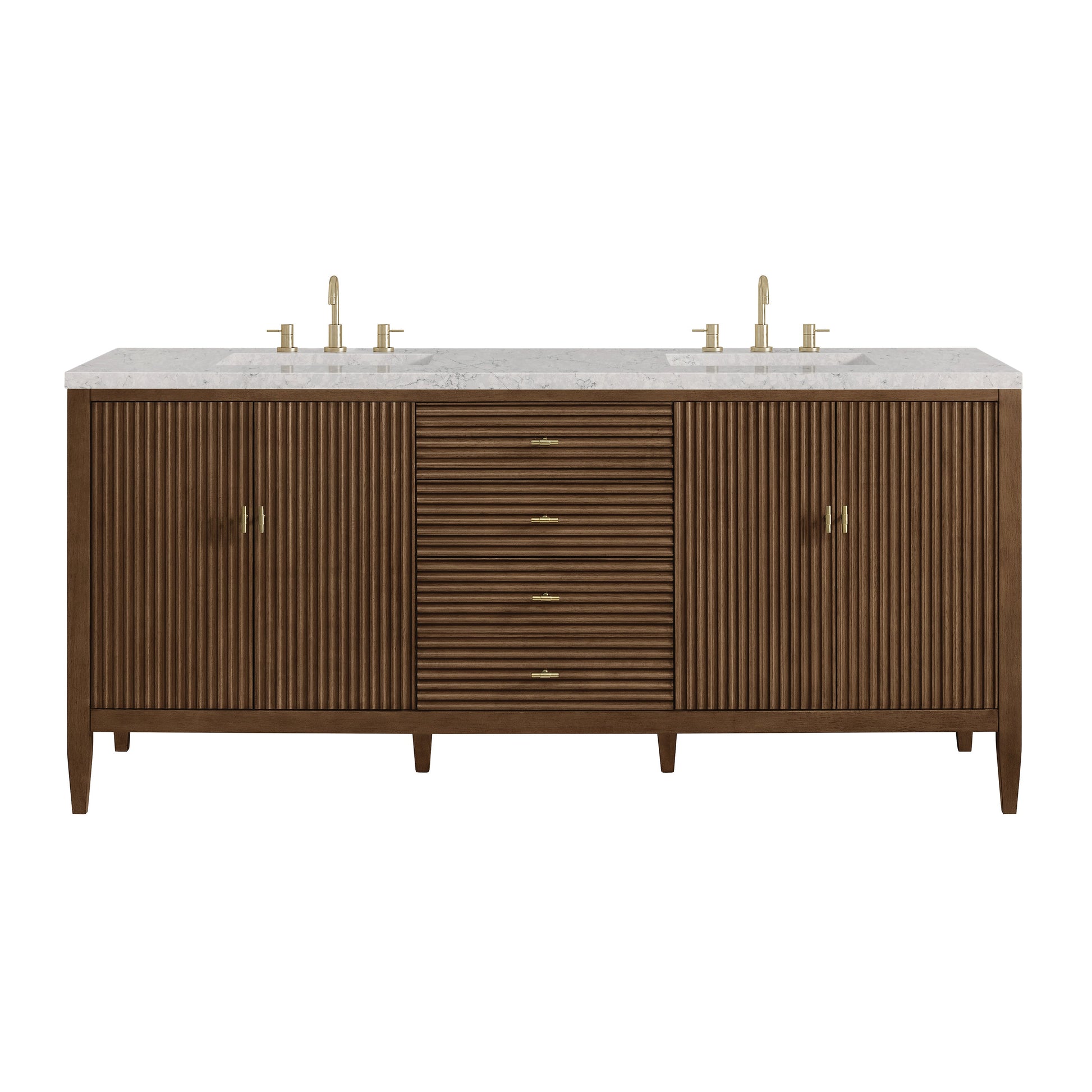 Mid-Century Walnut / Eternal Jasmine Pearl - 3 Faucet Holes