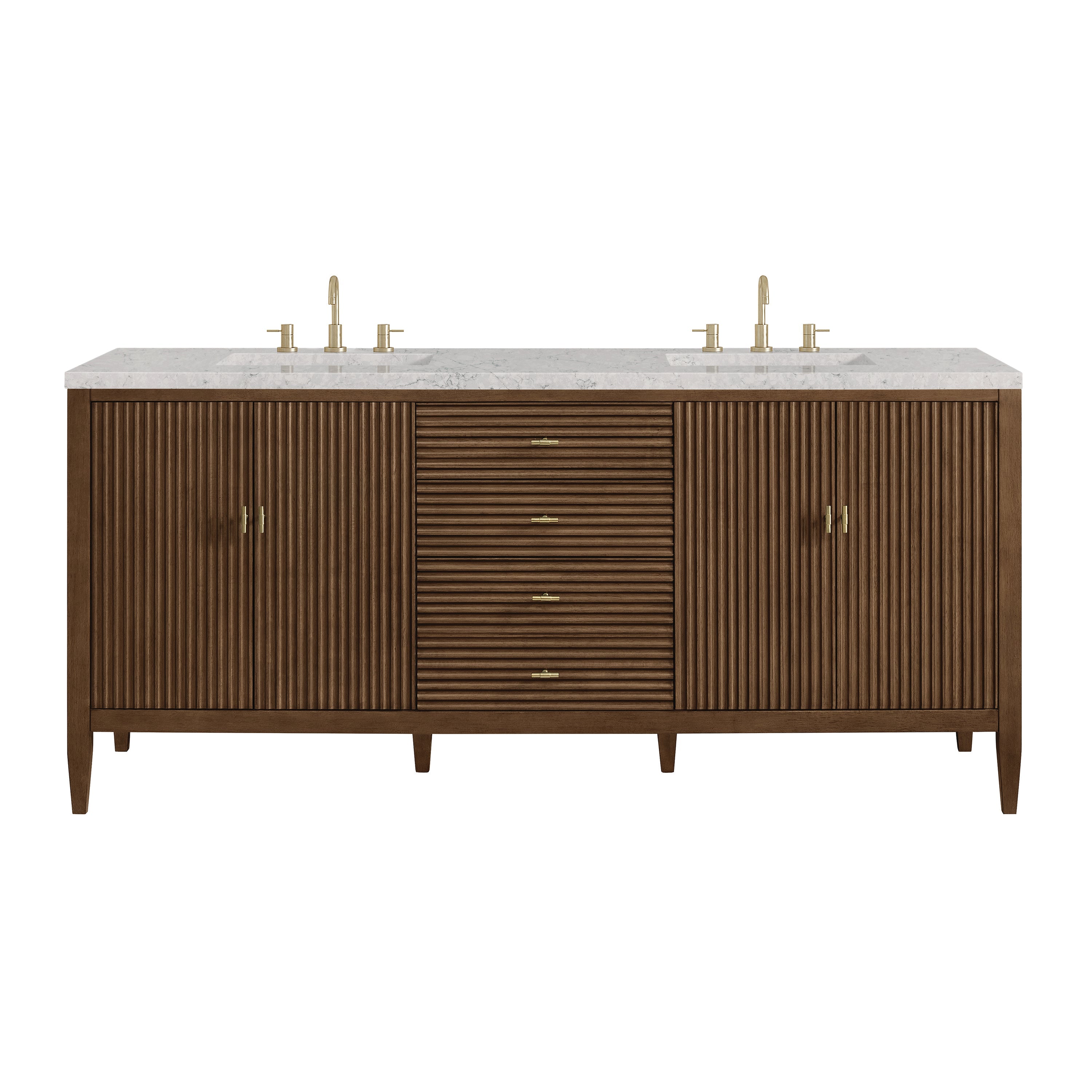 Mid-Century Walnut / Eternal Jasmine Pearl - 3 Faucet Holes