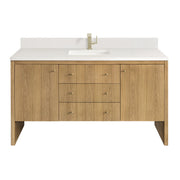 Light Natural Oak / White Zeus - 1 Faucet Hole