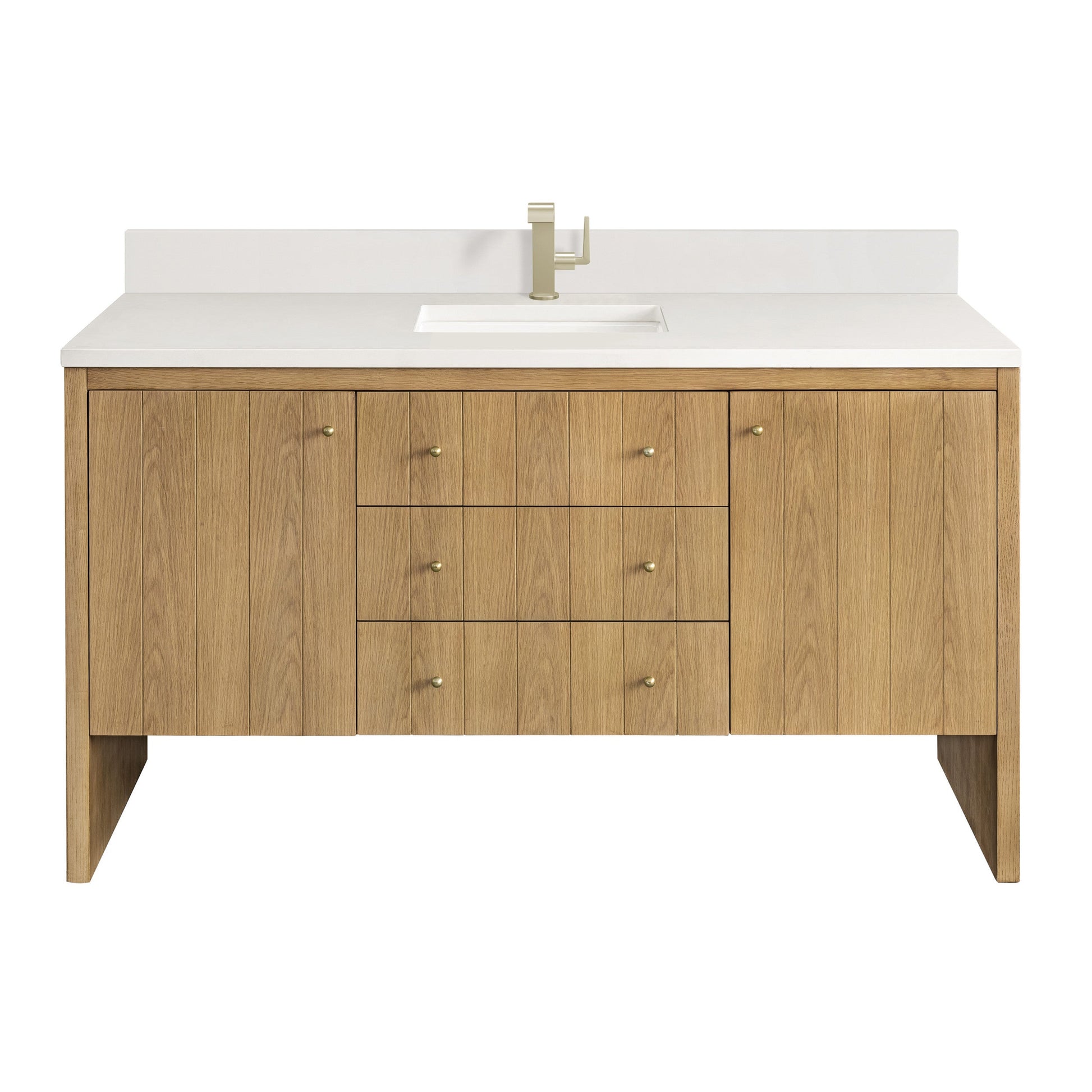 Light Natural Oak / White Zeus - 1 Faucet Hole