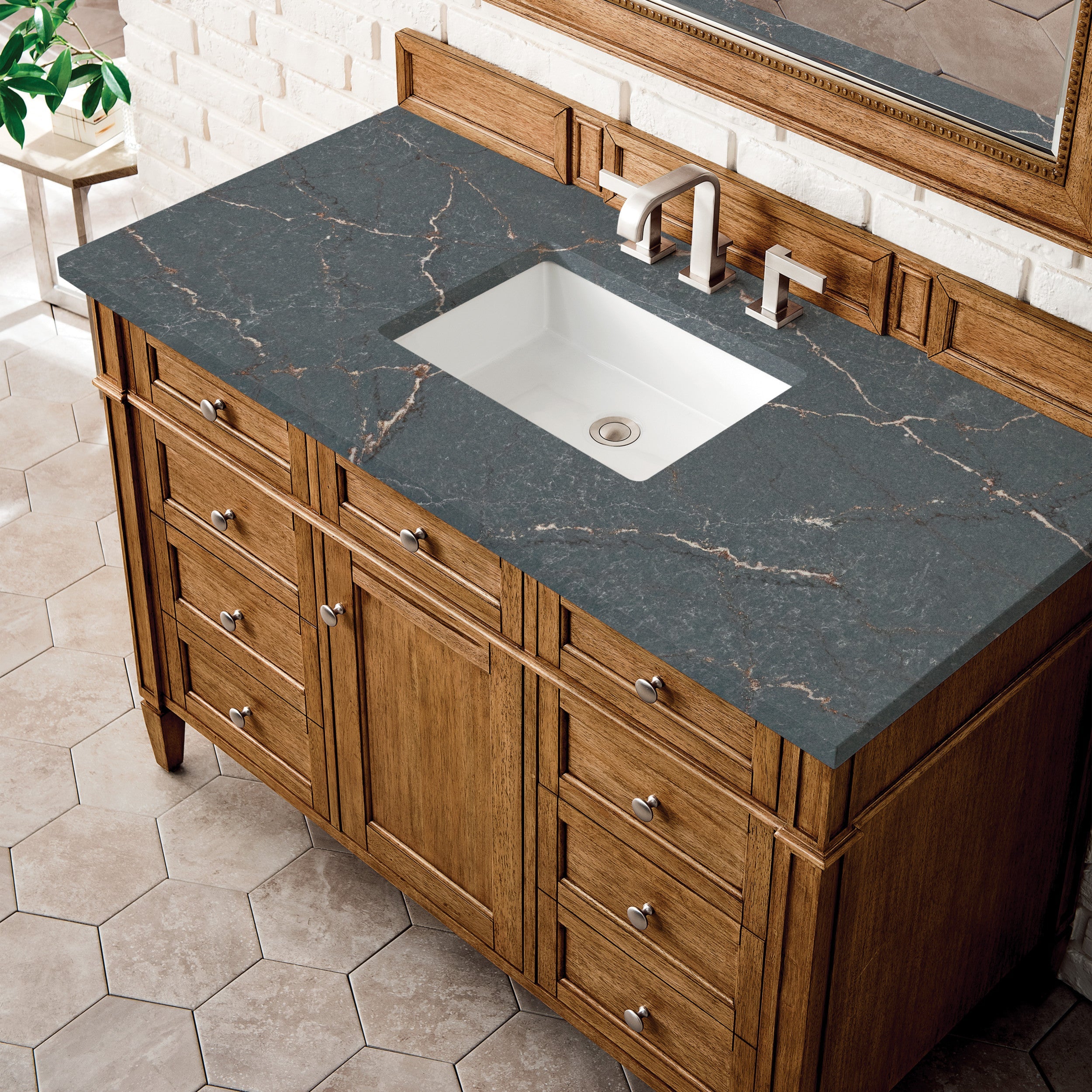 Saddle Brown / Parisien Bleu - 3 Faucet Holes