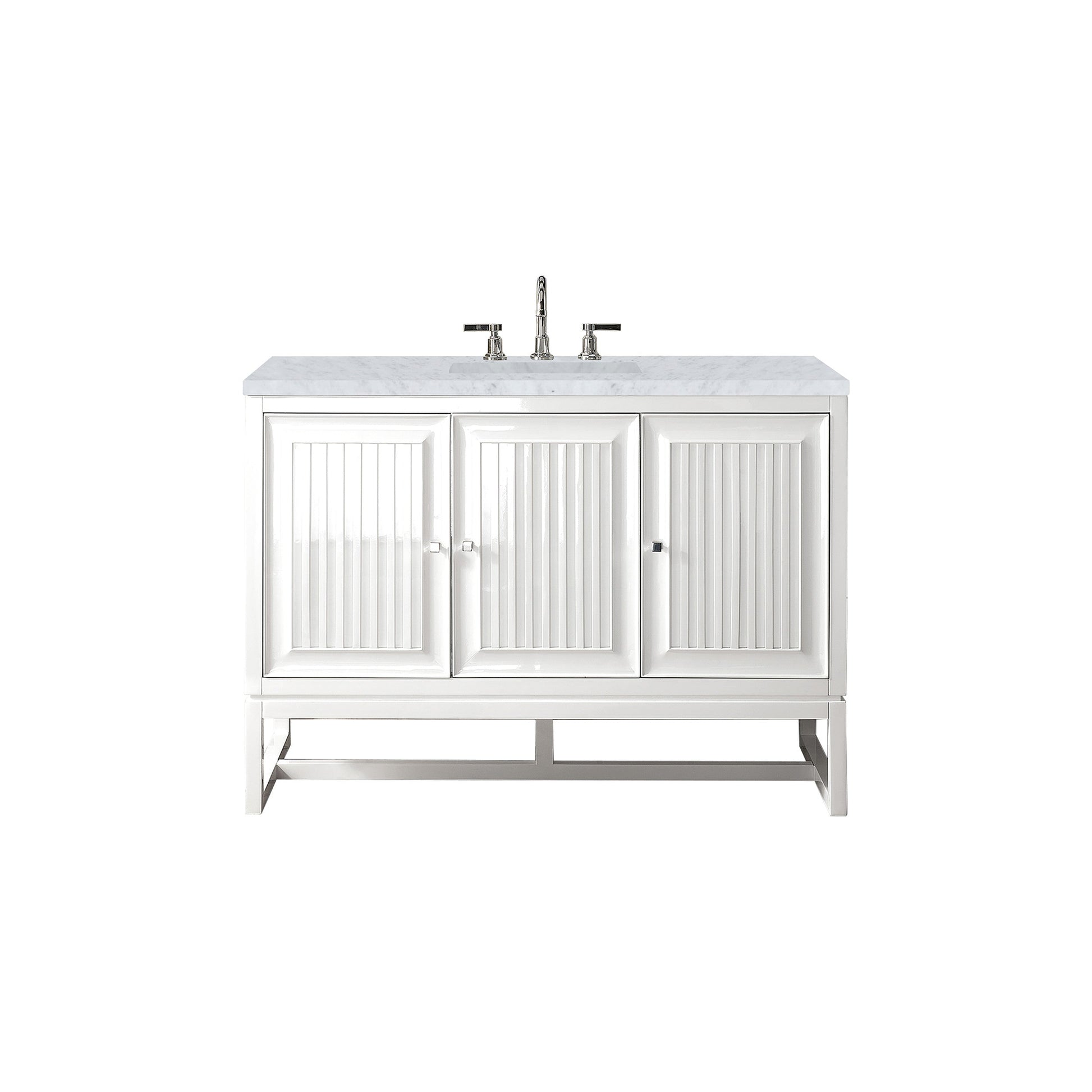 Glossy White / Carrara White - 3 Faucet Holes