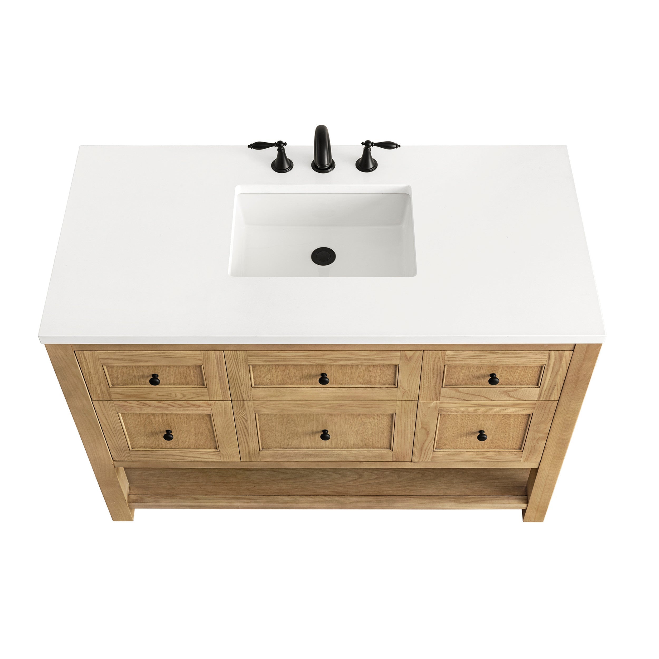 Light Natural Oak / White Zeus - 3 Faucet Holes