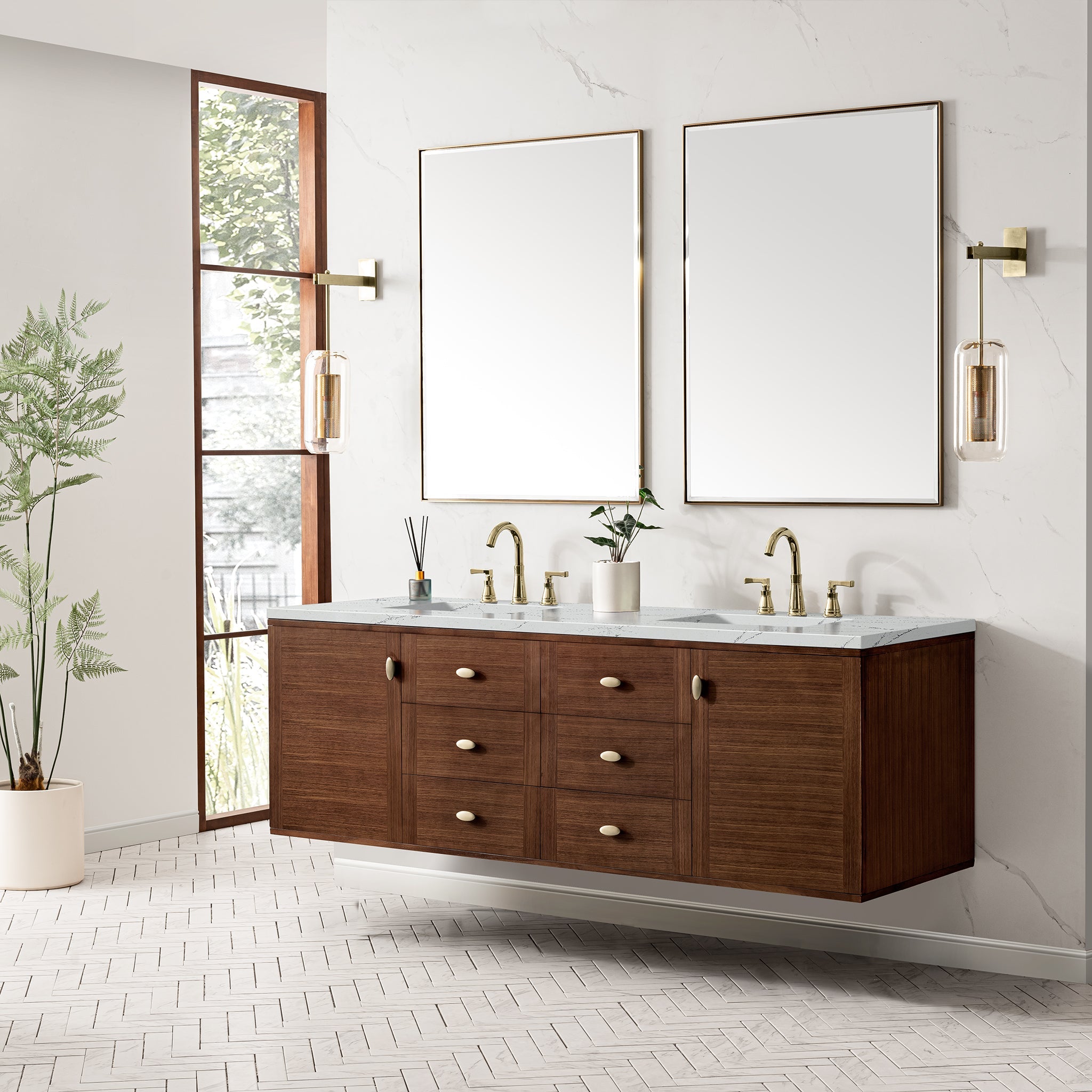 Mid-Century Walnut / Ethereal Noctis - 3 Faucet Holes