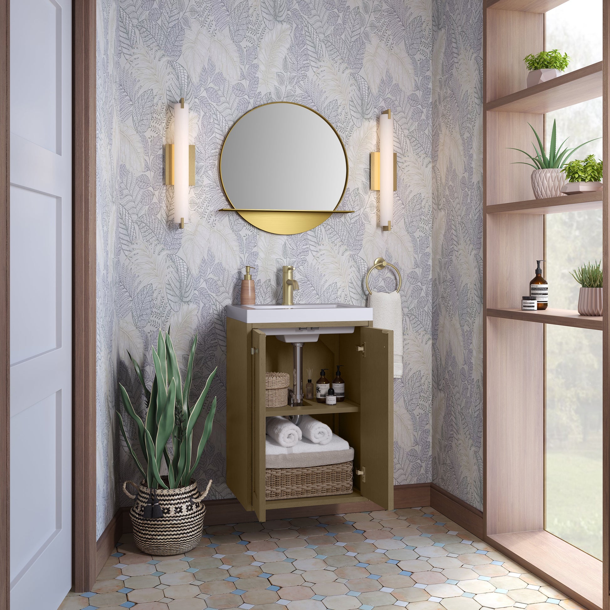 Walnut Whisper / Champagne Brass