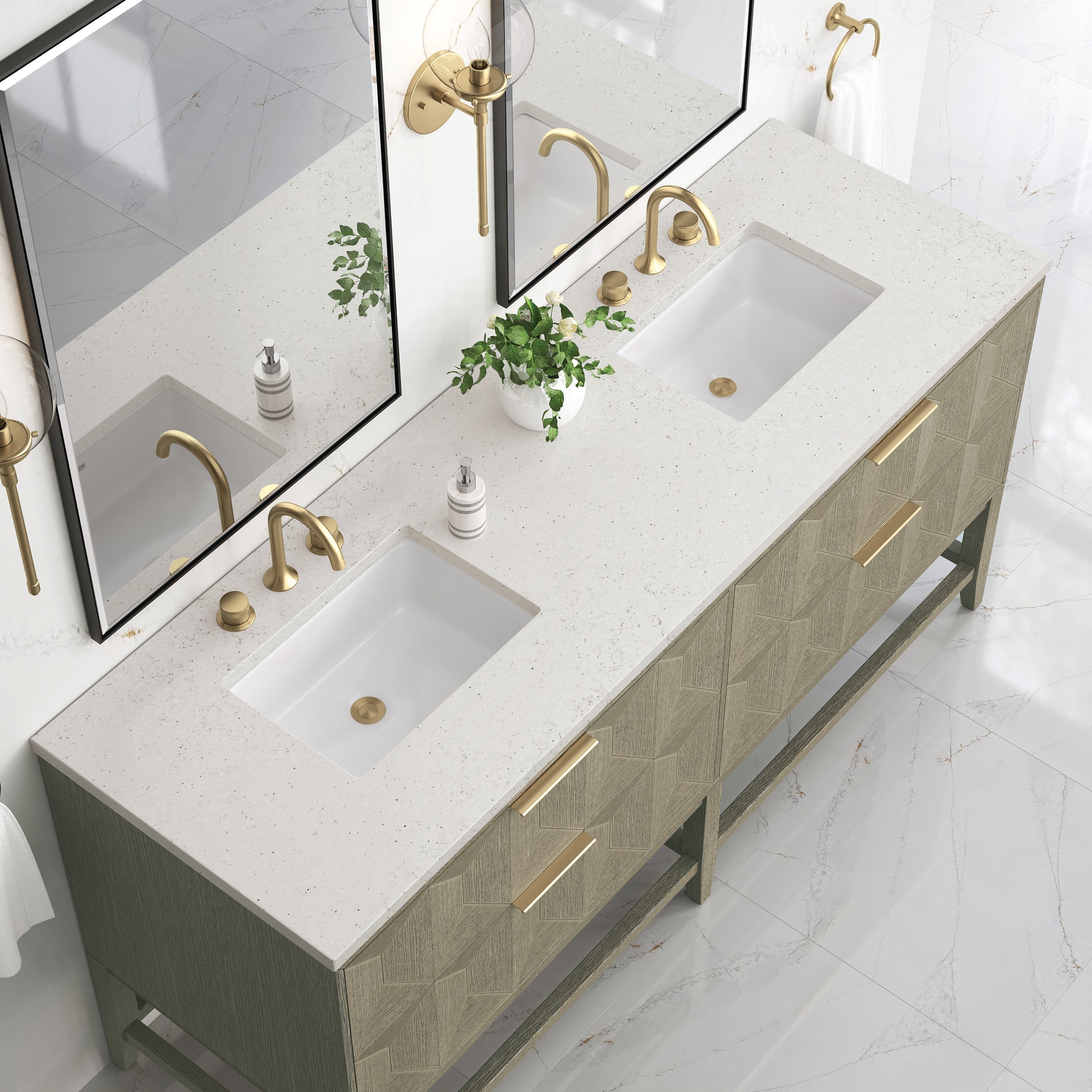Pebble Oak / Lime Delight - 3 Faucet Holes
