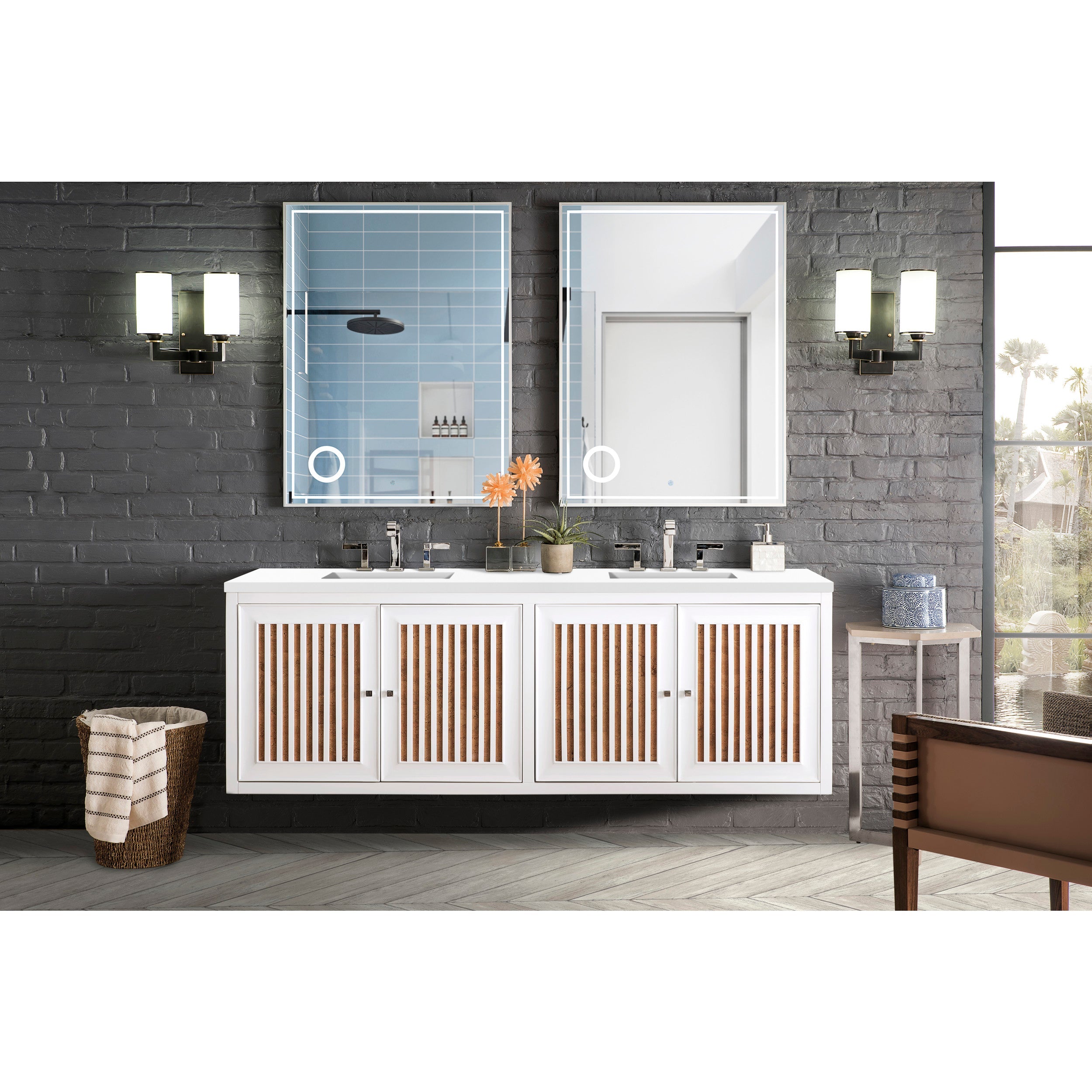 Glossy White / White Zeus - 3 Faucet Holes